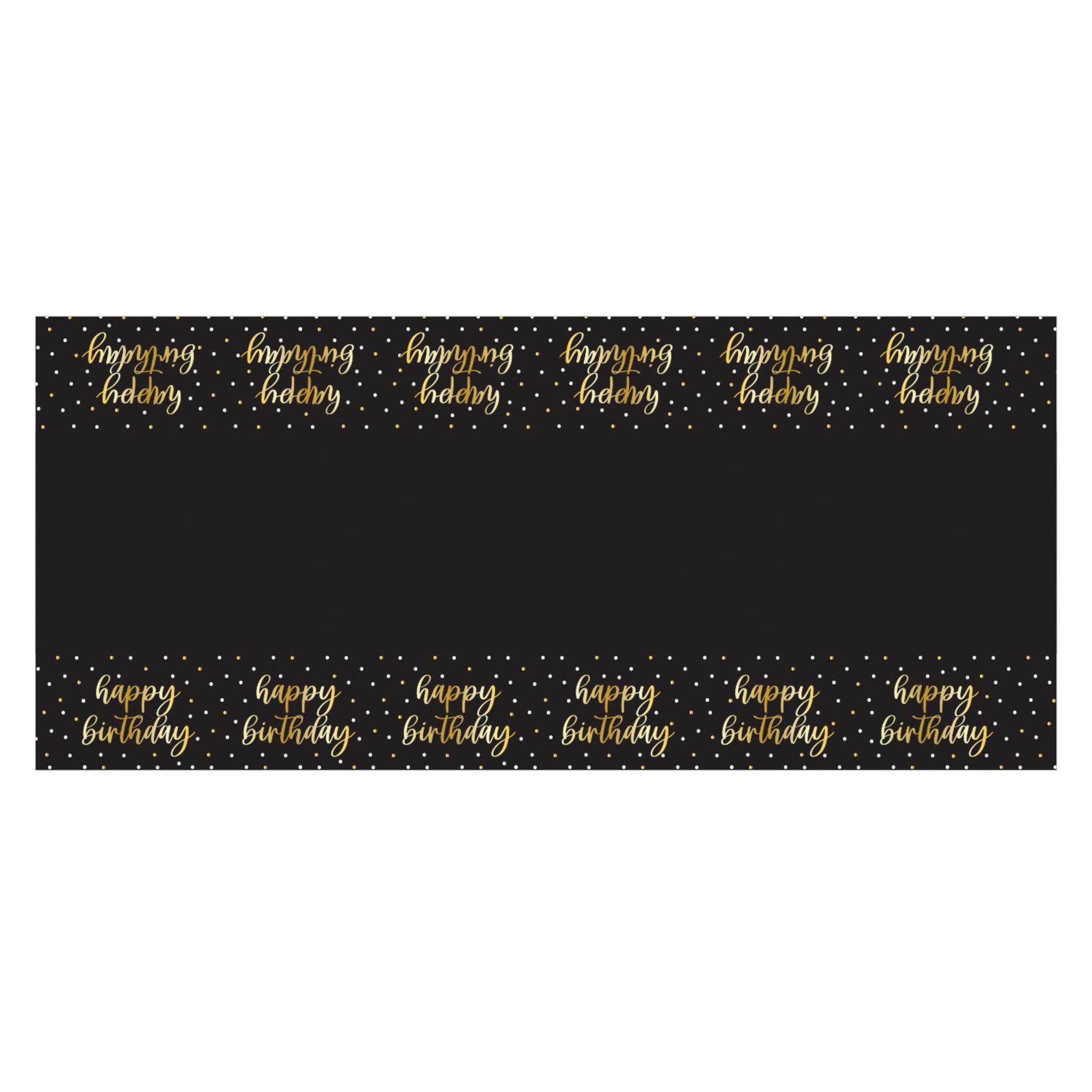 Nappe rectangulaire en papier jetable célébration étincelante, noir/doré, 54 x 84 po, pour anniversaire marquant Front_Flat