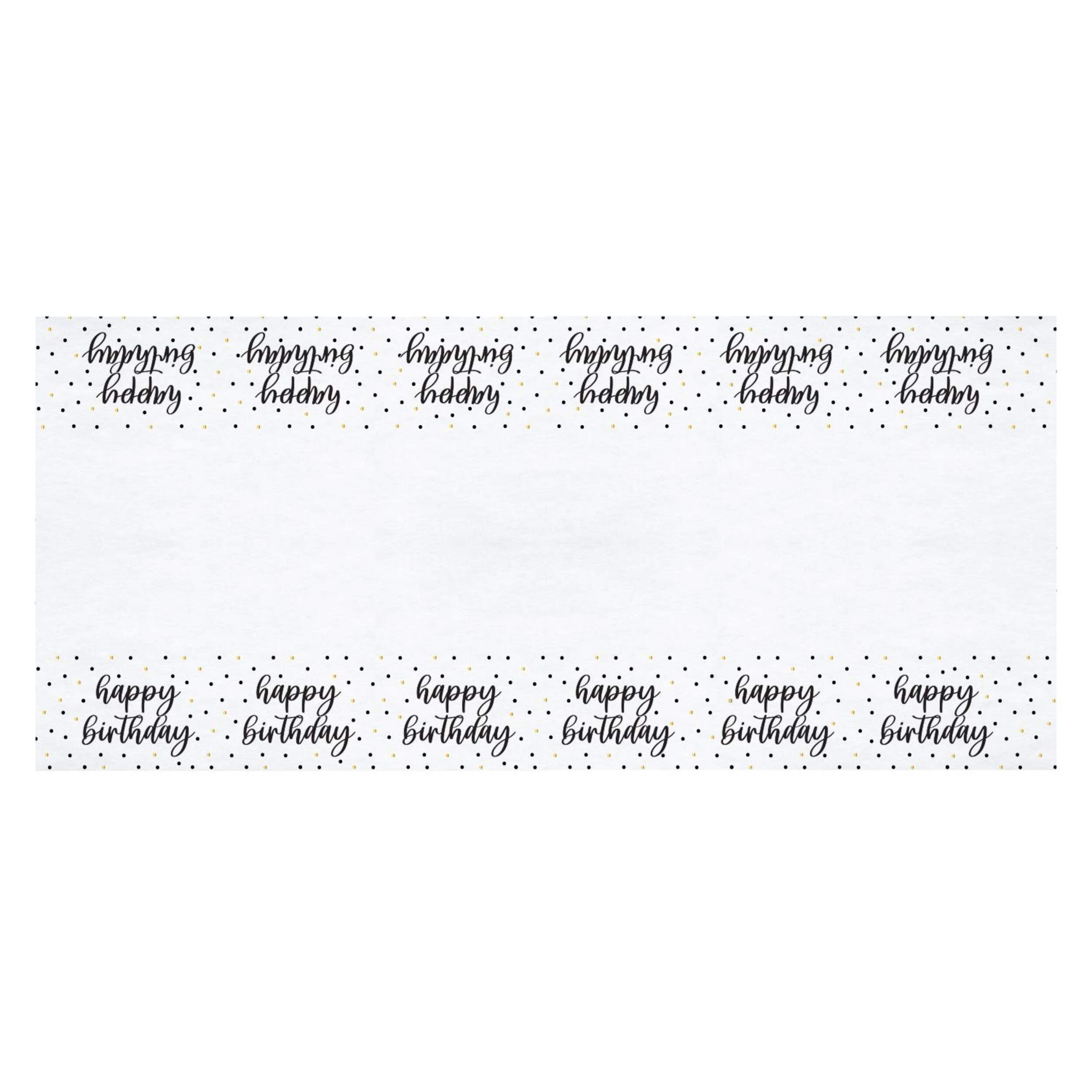 Nappe rectangulaire en papier jetable célébration étincelante, blanc/doré, 54 x 84 po, pour anniversaire marquant Front_Flat