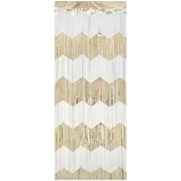 Rideau de porte à franges en aluminium festonné, Golden Age, doré/blanc, 3,25 x 6,5 pi, pour anniversaires