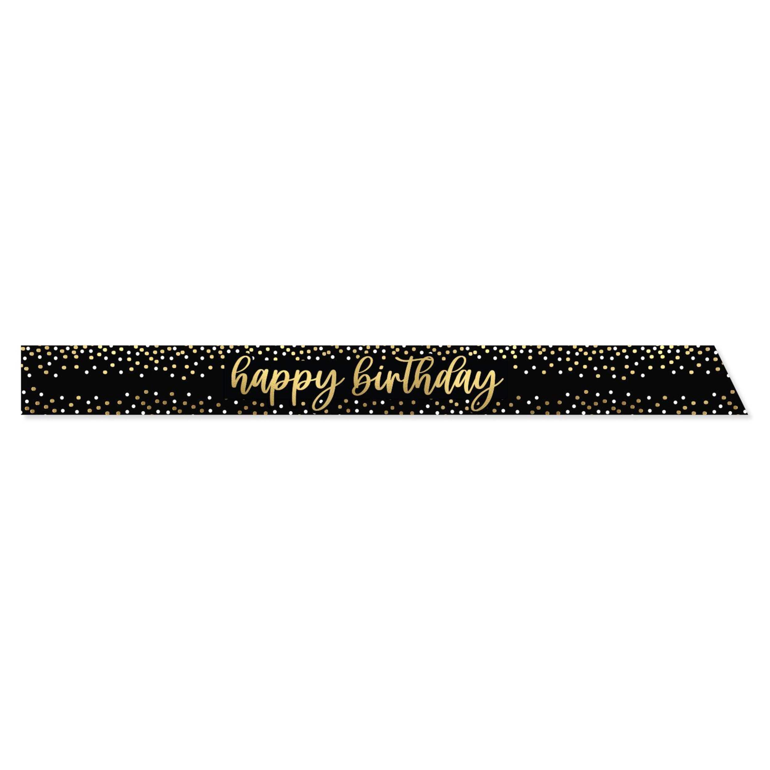 Écharpe Happy Birthday célébration étincelante, noire, taille unique, accessoire à porter pour anniversaire Front_Flat
