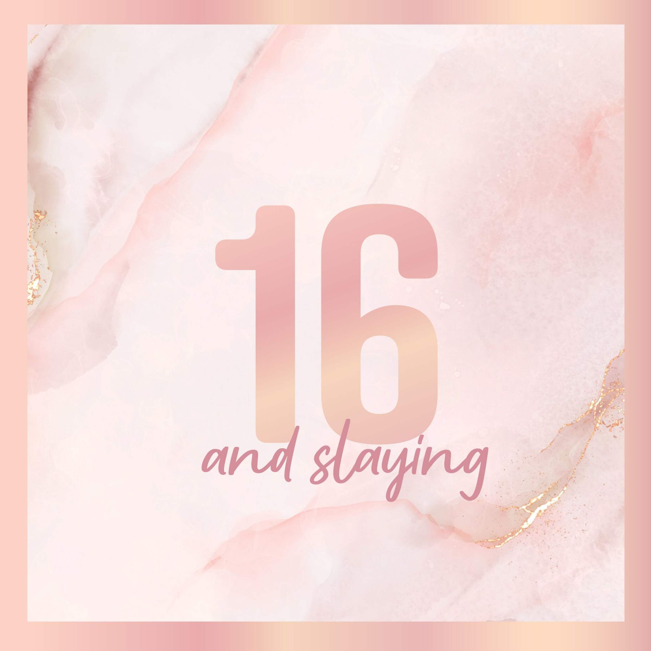 Serviettes de table carrées jetables en papier, 16 and Slaying, rose tendre, paq. 16, 2 épaisseurs, pour anniversaire marquant Overhead_Flat