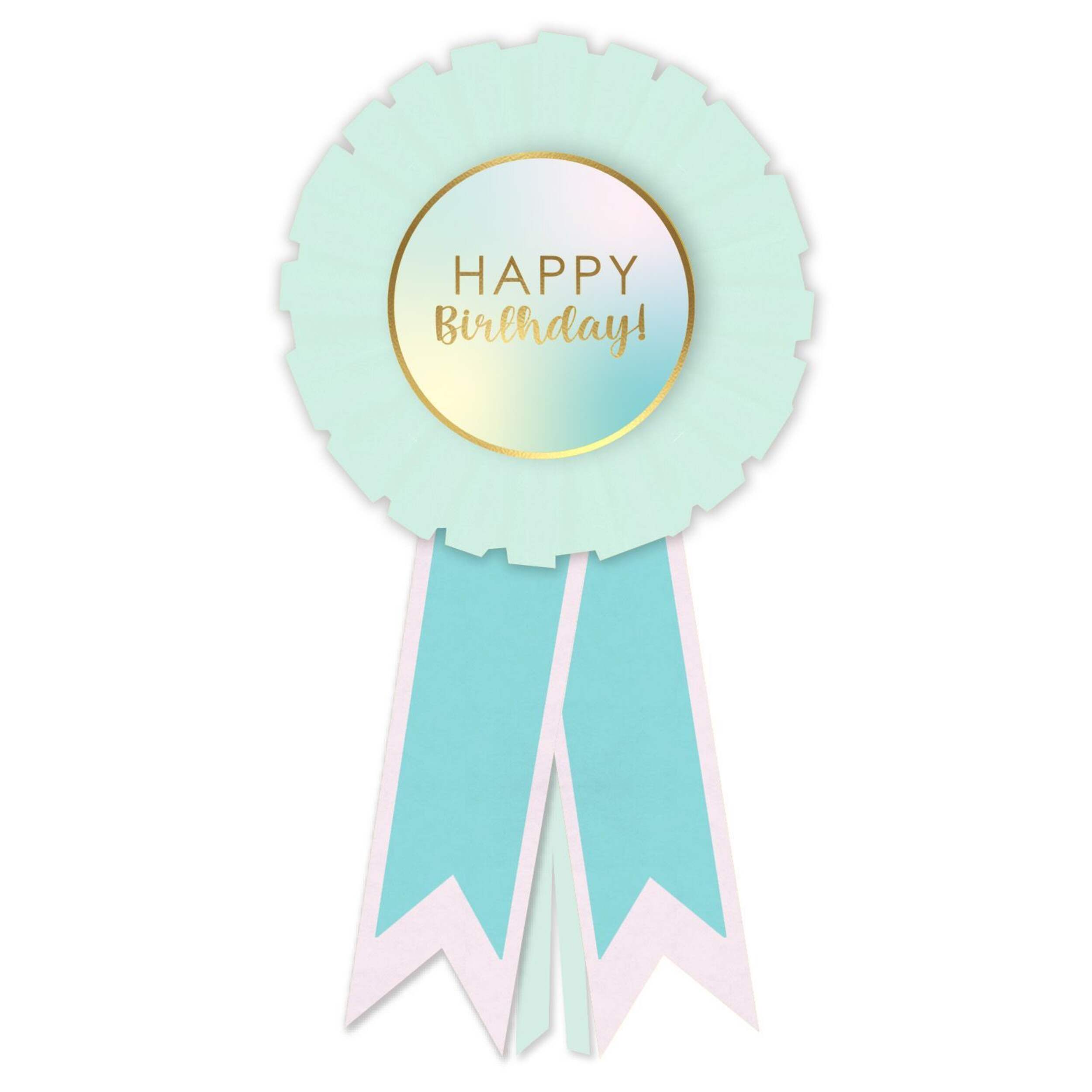 Pastel  "Happy Birthday" Multicoloured Satin Award Ribbon Wearable Accessory, One Size Front_Flat