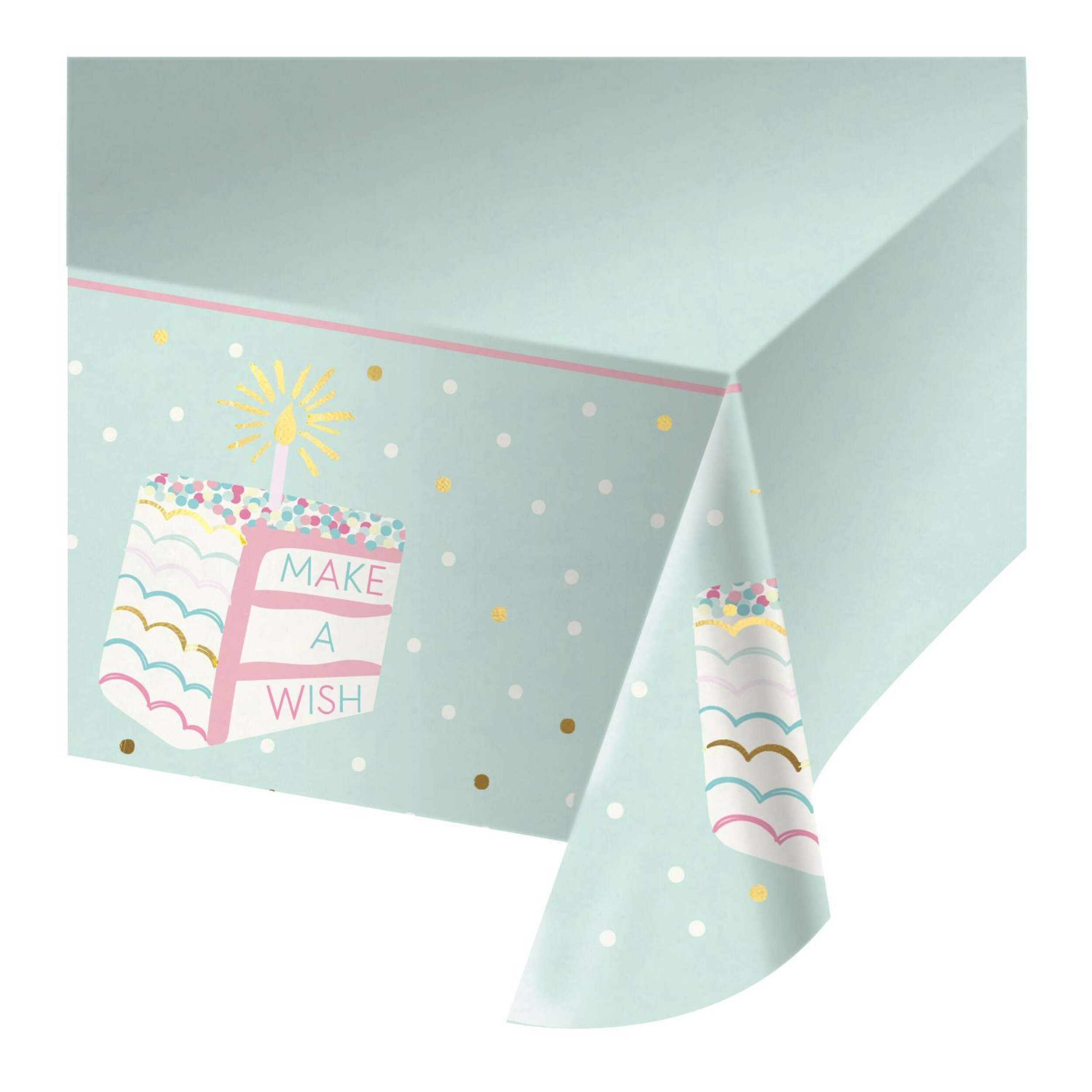 Pastel "Make a Wish" 54x102-in Rectangular Multicoloured Disposable Paper Table Cover CloseUp