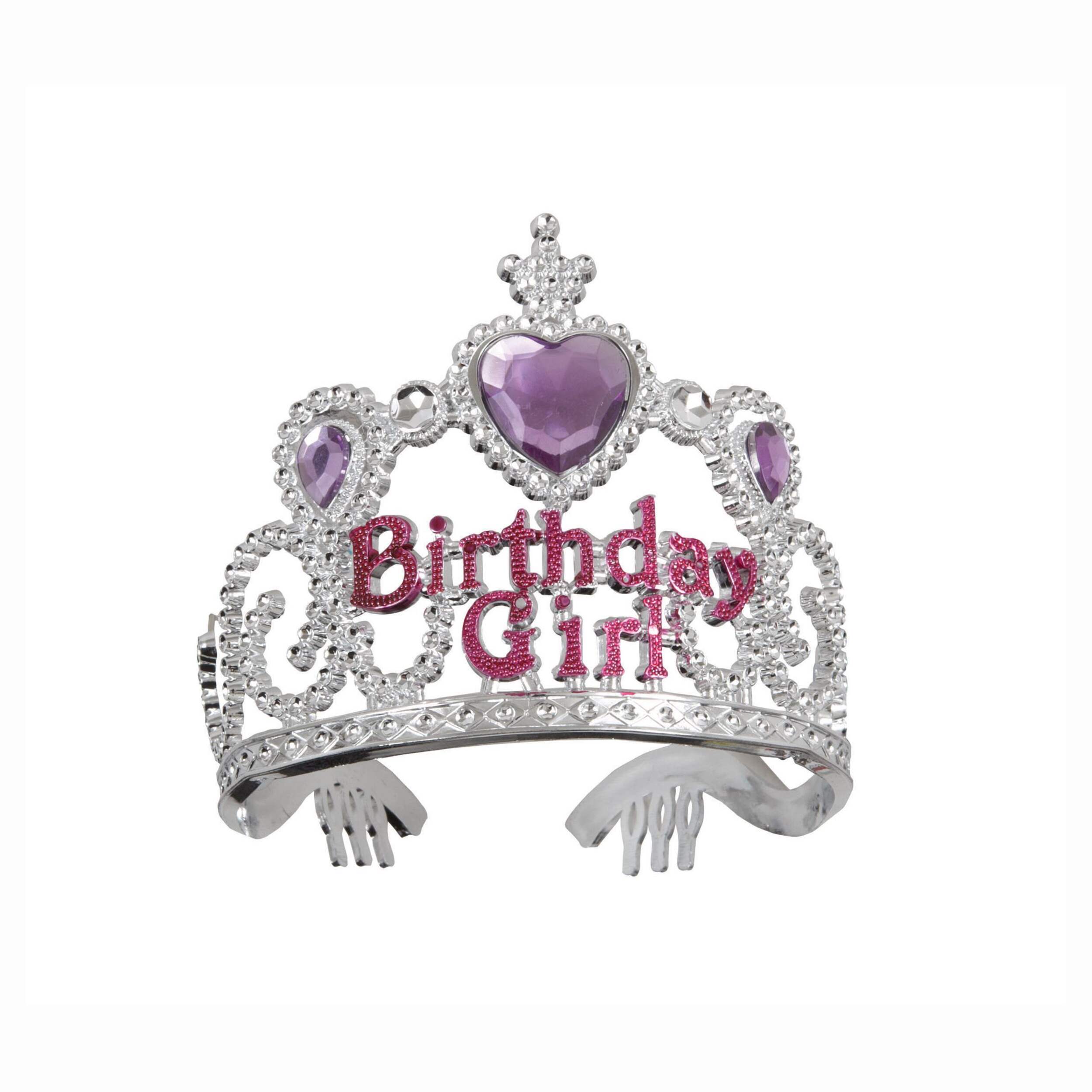 Blush "Birthday Girl" Child Standard Multicoloured Jeweled Plastic Tiara Front_Flat