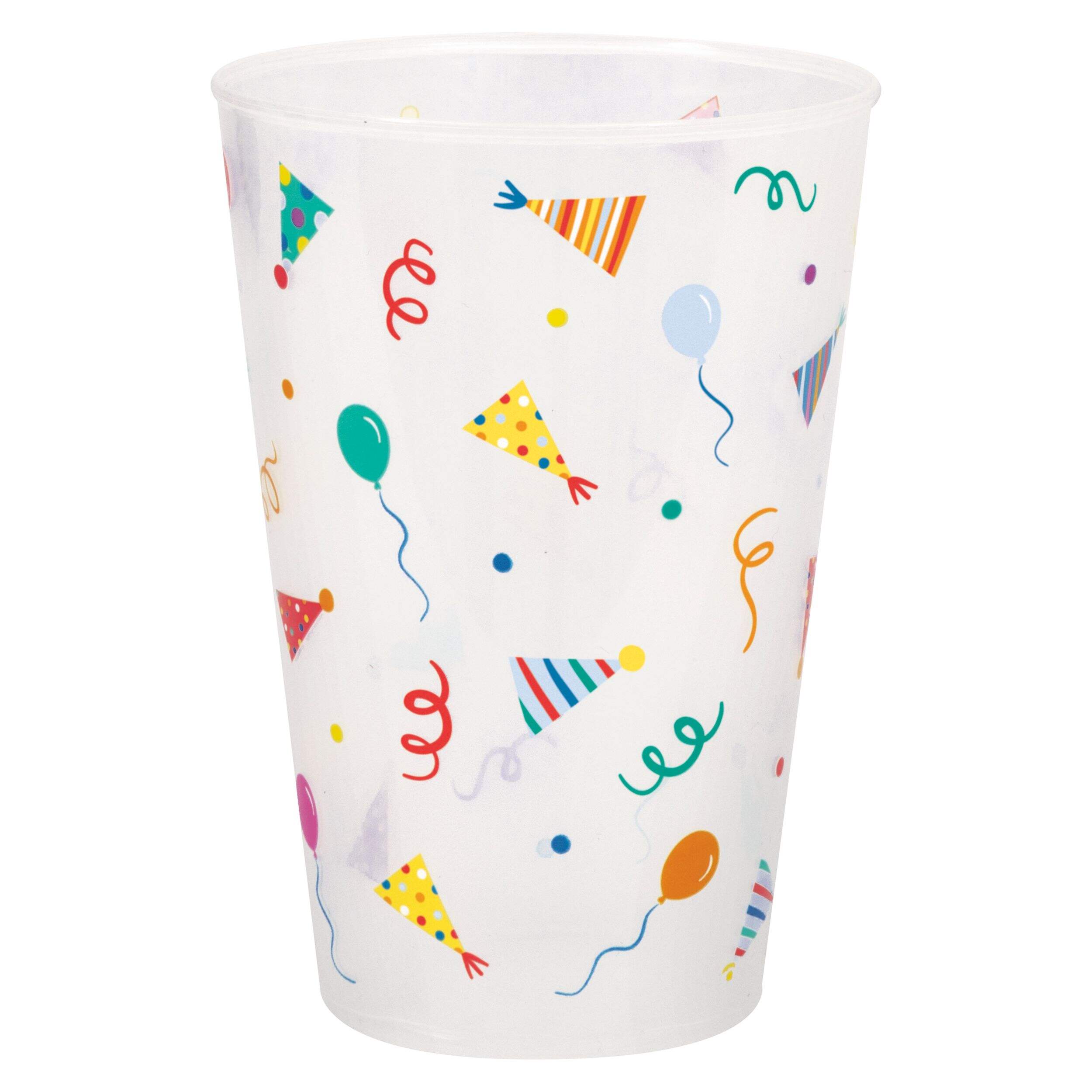 Reason to Celebrate 16-oz Multi-Colour Frosted Reusable Plastic Cup, 6-pk Front_Elevated