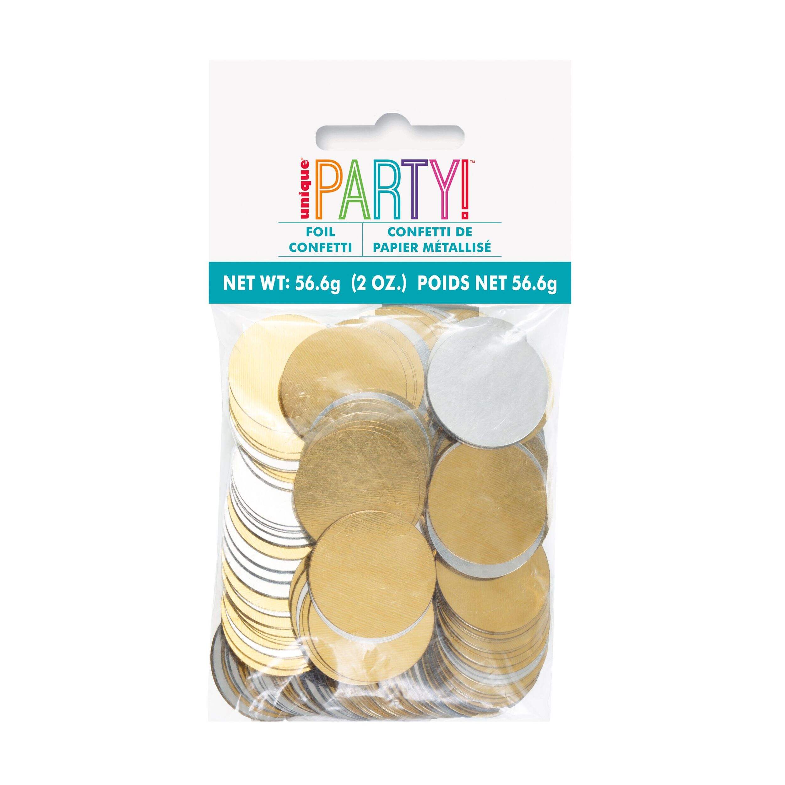 Sparkling Celebration 2-oz Silver/Gold Foil Confetti Table Scatter Decoration Front_Flat