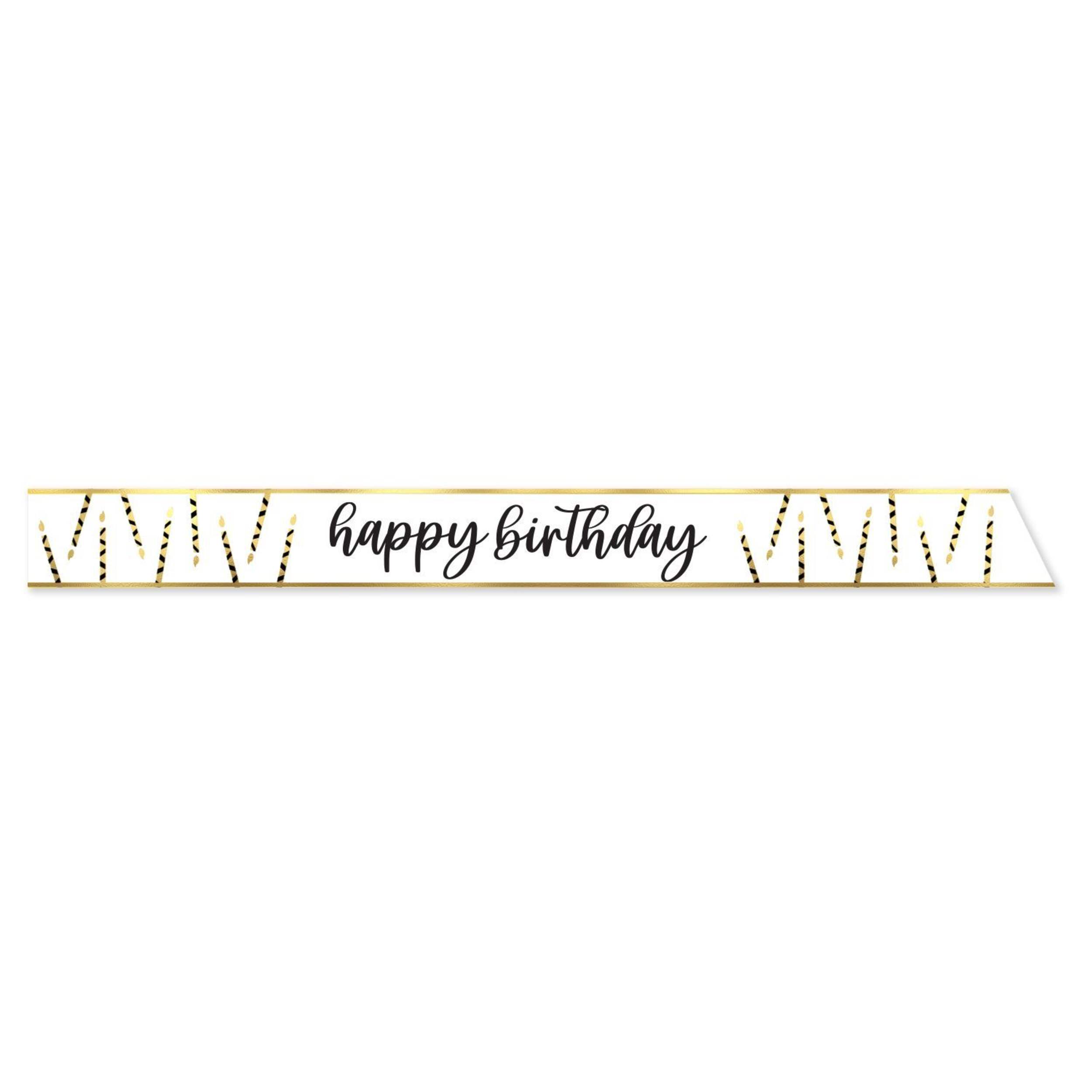 Sophistiplate Sparkling Celebration "Happy Birthday" White Sash Front_Flat