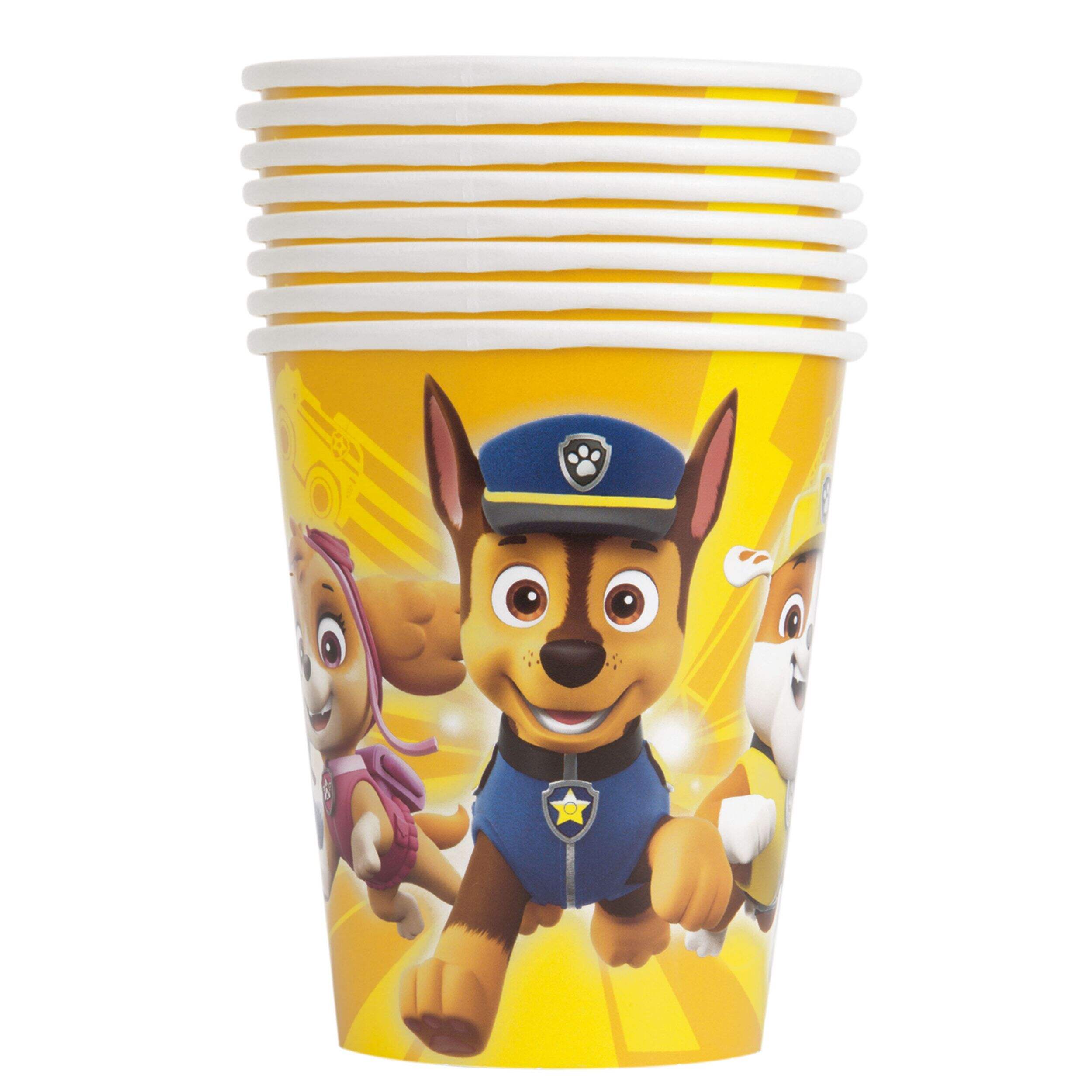 Nickelodeon PAW Patrol Paper Disposable Cups, Blue, 9-oz, 8-pk, for Birthday Party Front_Flat
