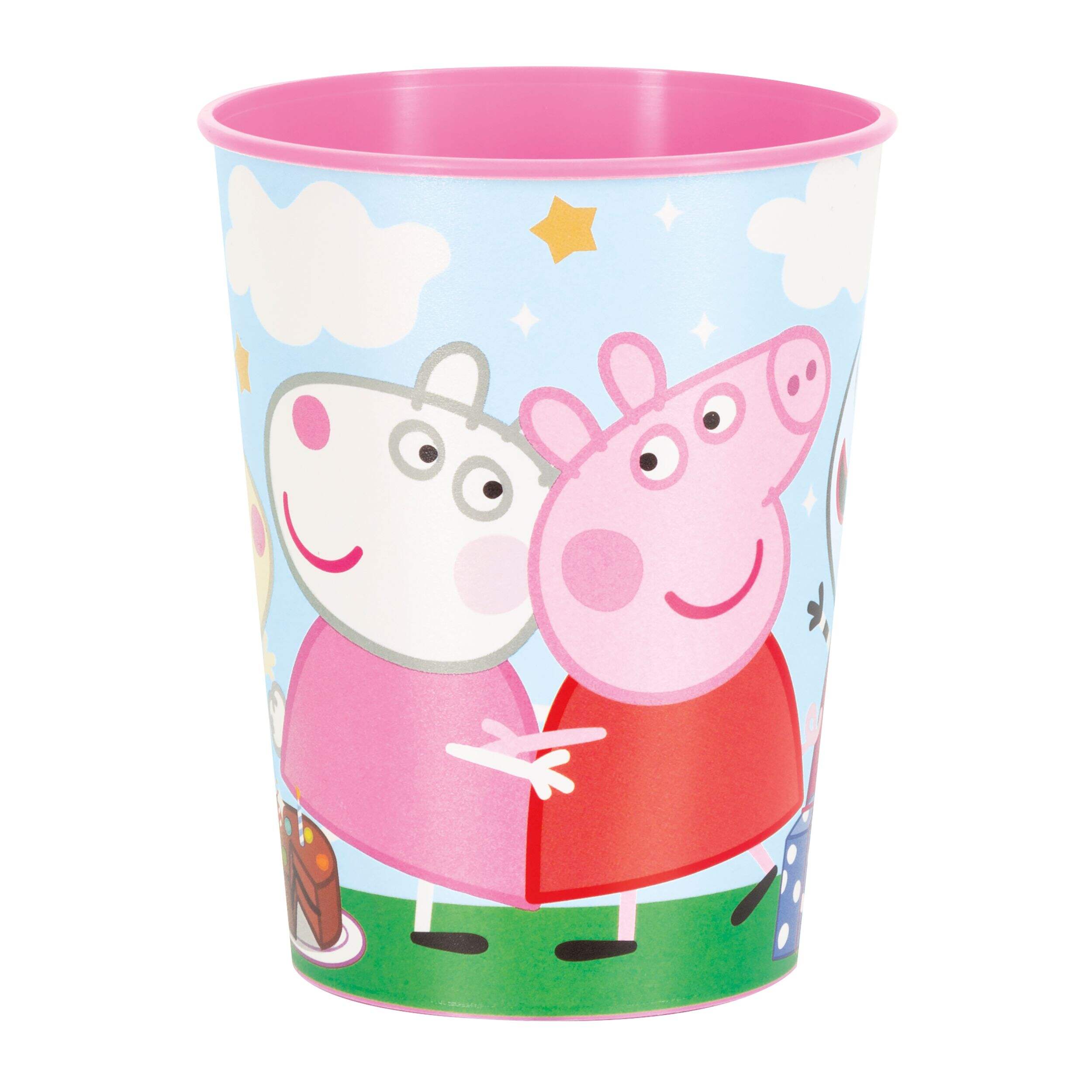 Nickelodeon Peppa Pig Plastic Reusable Favour Cup, Pink, 16-oz, for Birthday Party Front_Elevated