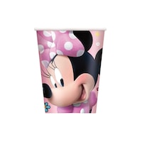 Disney Minnie Mouse Paper Disposable Cups, Pink/Black, 9-oz, 8-pk, for Birthday Party Front_Flat
