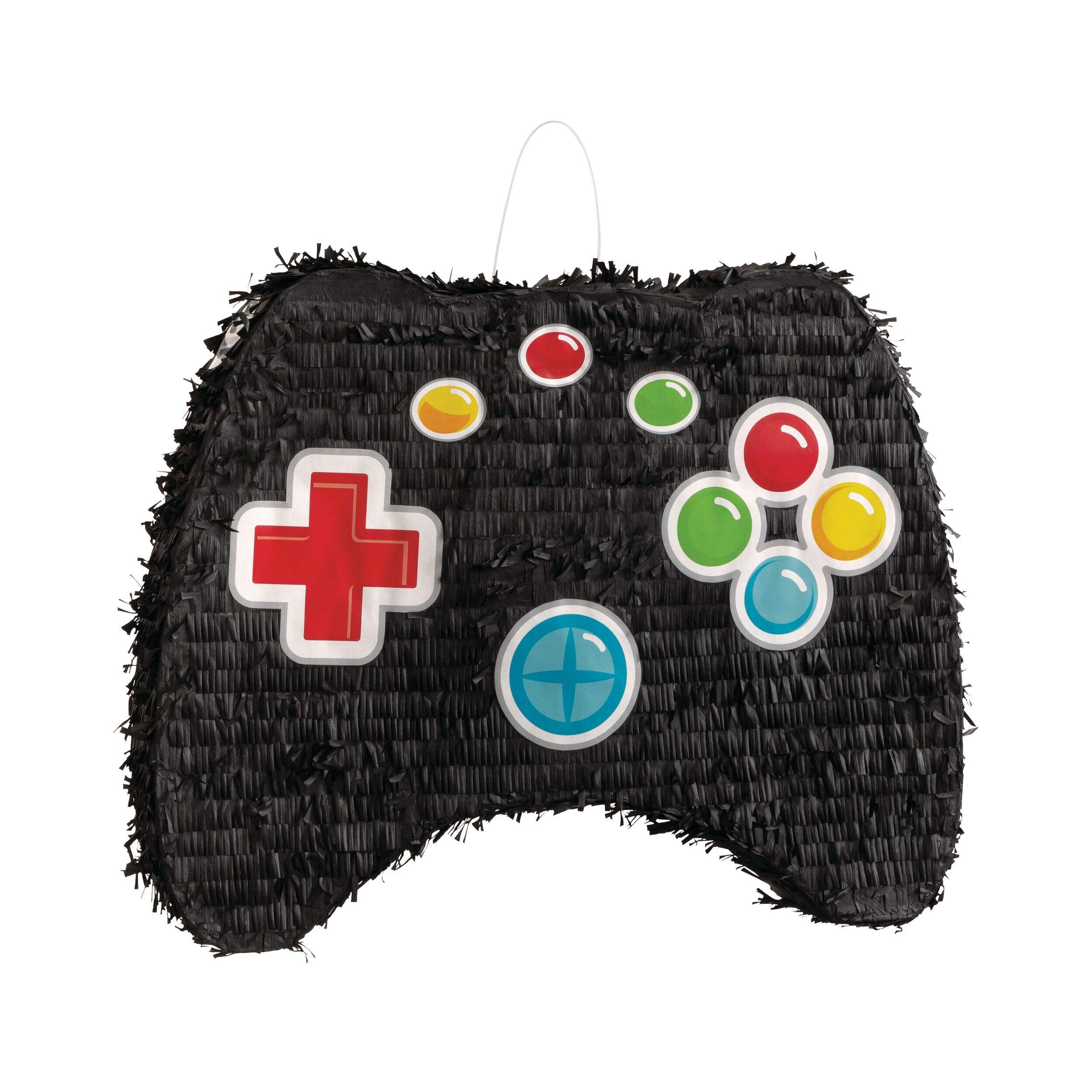 Level Up Game Controller Pinata Hanging Decoration, Black, for Birthday Parties Front_Flat