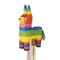 Burro Pinata Hanging Pull String Decoration, Multi-Coloured, Holds 2lb of Pinata Filler, for Birthday/Fiesta Parties Front_Angled_Right