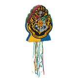 Harry Potter Hogwarts Logo Pinata Hanging Pull String Decoration, for Birthday Parties Front_Angled_Right