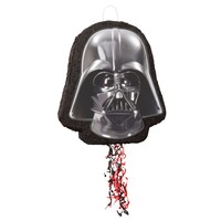 Décoration pinata à ficelle suspendue Disney Star Wars Darth Vader, noir, 22 po, peut contenir 2 lb de garniture à pinata, pour les fêtes d'anniversaire