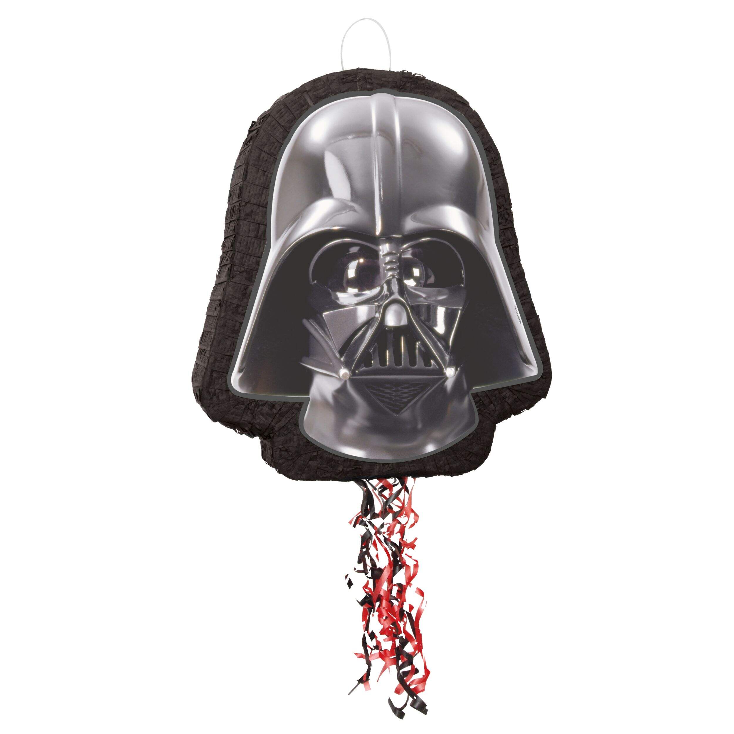 Disney Star Wars Darth Vader Pinata Hanging Pull String Decoration, Black, for Birthday Parties Front_Angled_Right