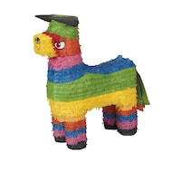 Bull Pinata Hanging 3D Decoration, Multi-Coloured, Holds 2lb of Pinata Filler, for Birthday/Fiesta Parties Front_Angled_Left