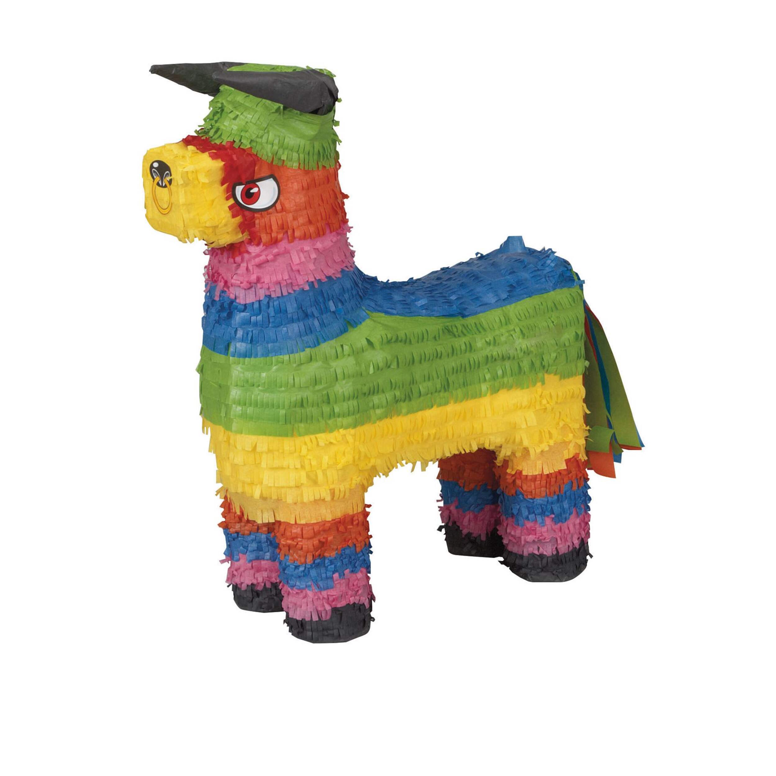 Bull Pinata Hanging 3D Decoration, Multi-Coloured, Holds 2lb of Pinata Filler, for Birthday/Fiesta Parties Front_Angled_Left