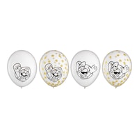 Ballons en latex ronds confettis transparents Nintendo Super Mario Bros, noir/or, étoile, 12 po, paq. 6, pour fête d'anniversaire