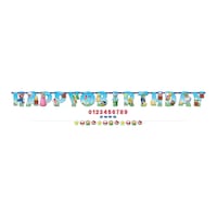 Nintendo Super Mario Bros "Happy Birthday" Mario & Luigi DIY Customizable Hanging Garland Banner Decoration, Blue, 10.5-ft, for Birthday Party