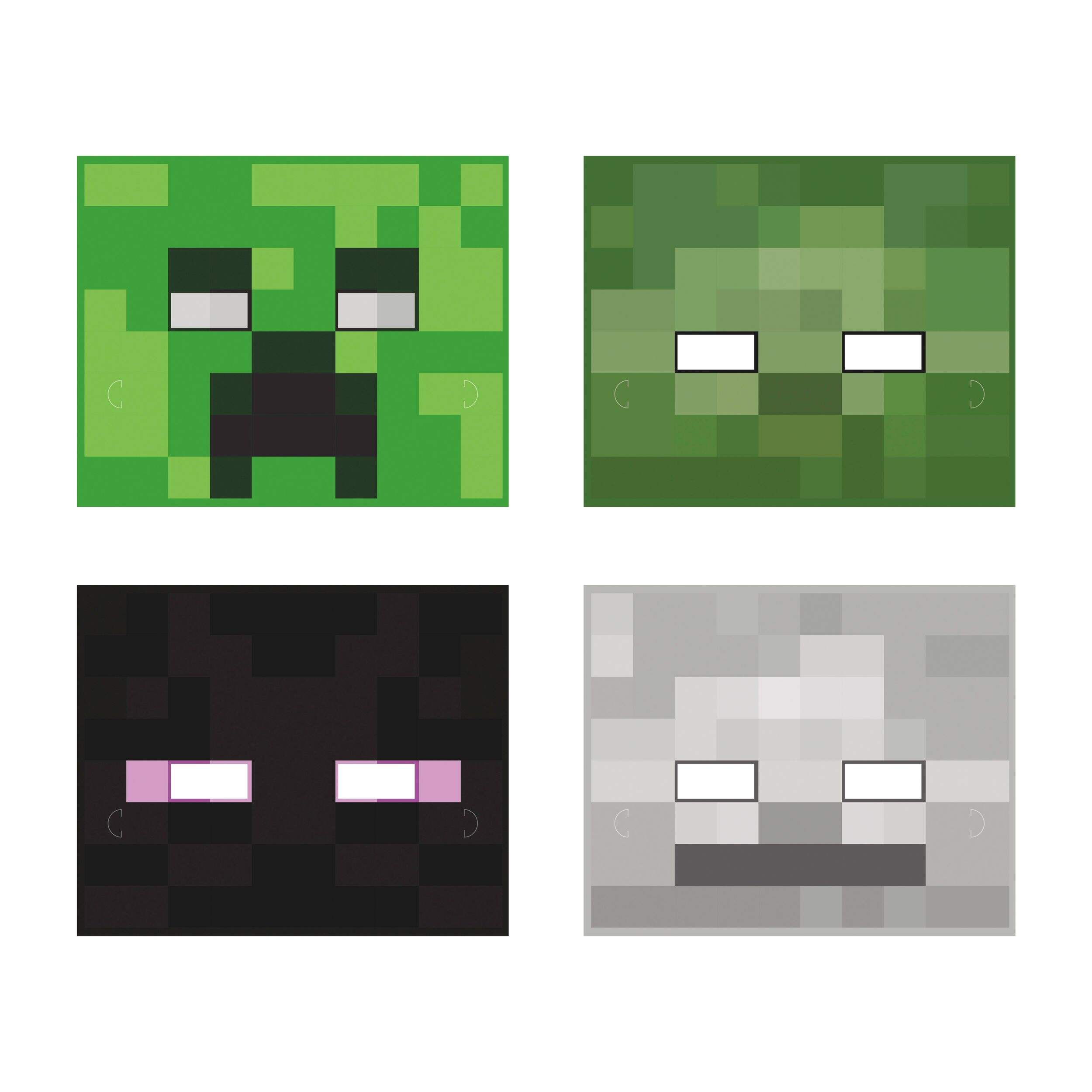 Minecraft Paper Masks, 8-ct, Minecraft Party Masks Front_Flat