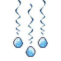 Minecraft Hanging Swirl Party Decorations, 26-in, 3-pc