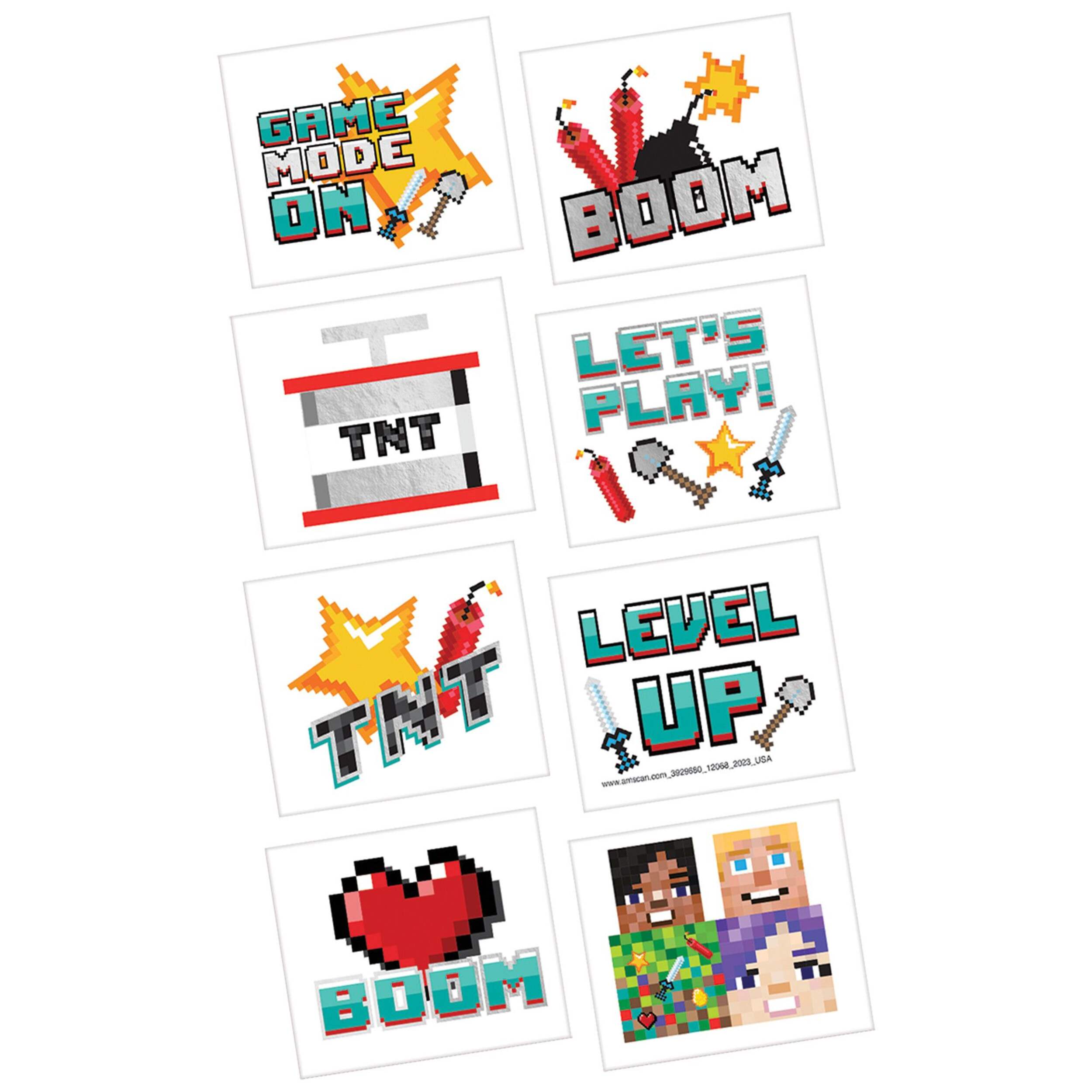 Tatouages métalliques Pixel Party Front_Flat