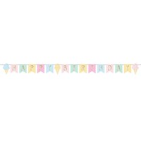 Ice Cream Shaped Party Banner with Ribbon Front_Flat