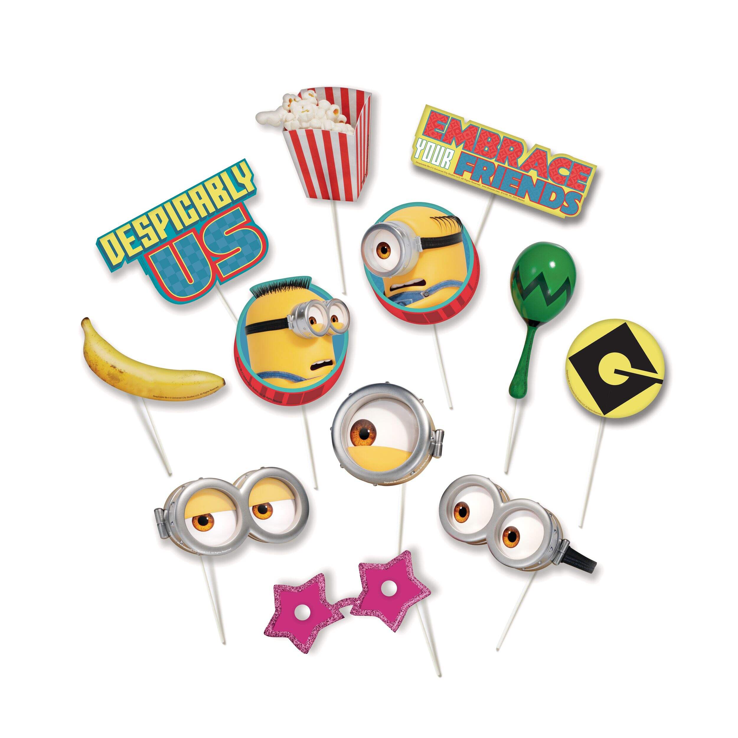 Despicable Me Scene Setter with Props, Blue/Red/Yellow, for Birthday/Party Front_Flat