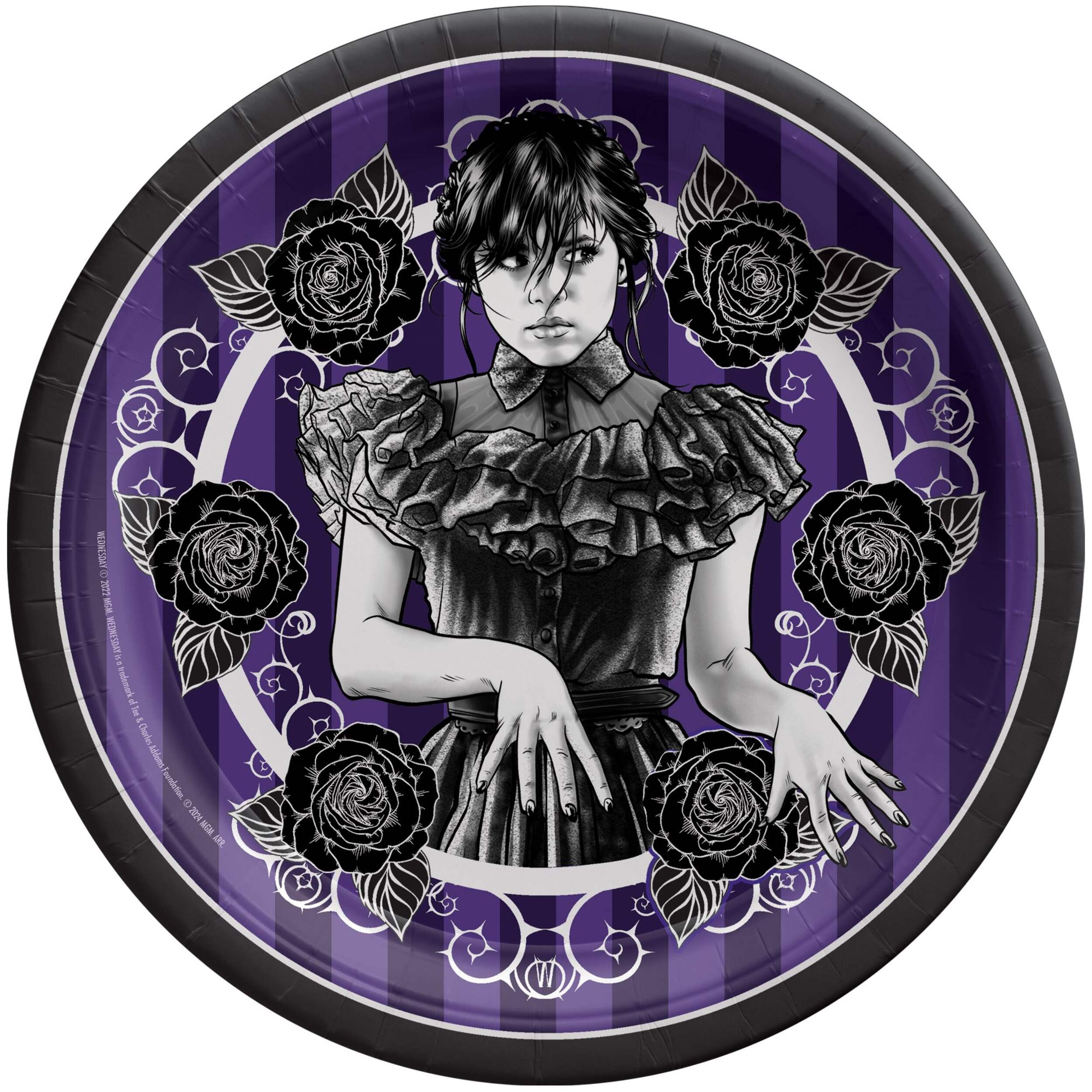 Wednesday Round Dinner Plates, 9-in, 8-pk Front_Flat