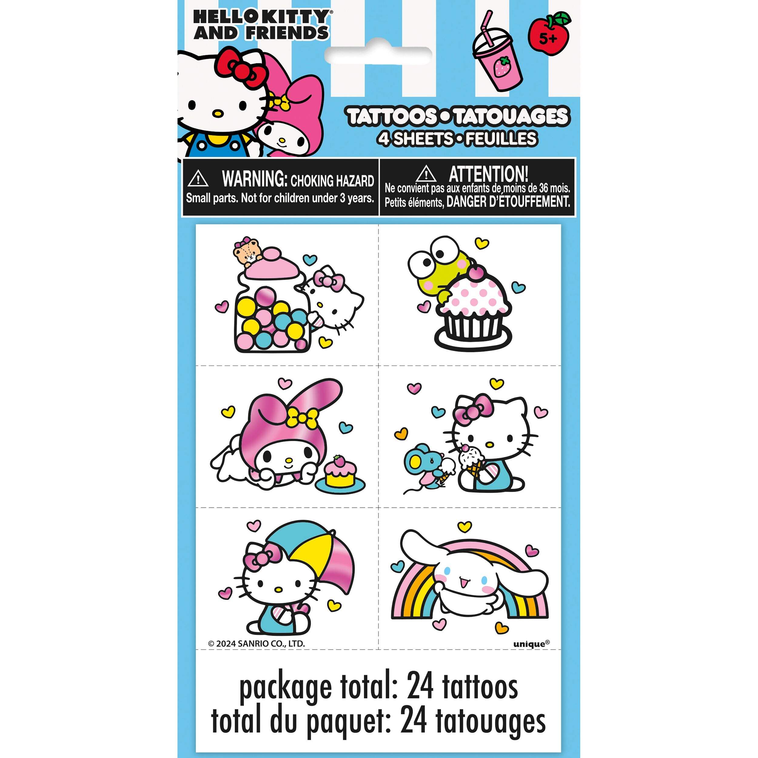 Hello Kitty Temporary Tattoos, 24-ct Front_Flat