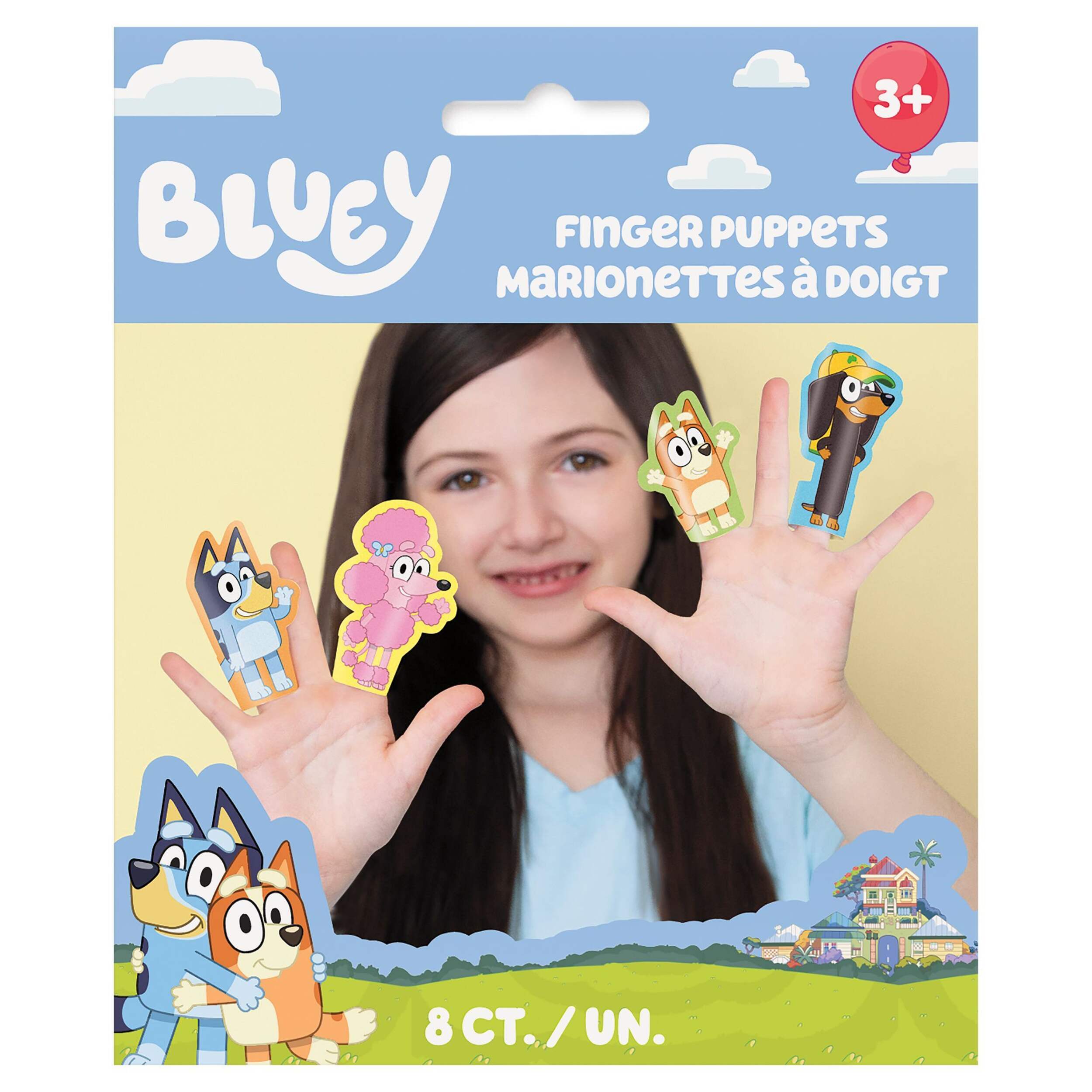 Bluey Die Cut Finger Puppets, Multi-Colour, 12-pk, for Birthday/Party Favour Front_Flat