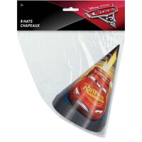 Disney Cars 3 Movie Cone Party Hats, Multi-Coloured, One Size, 8-pk, Wearable Accessories for Birthdays/Halloween Front_Flat