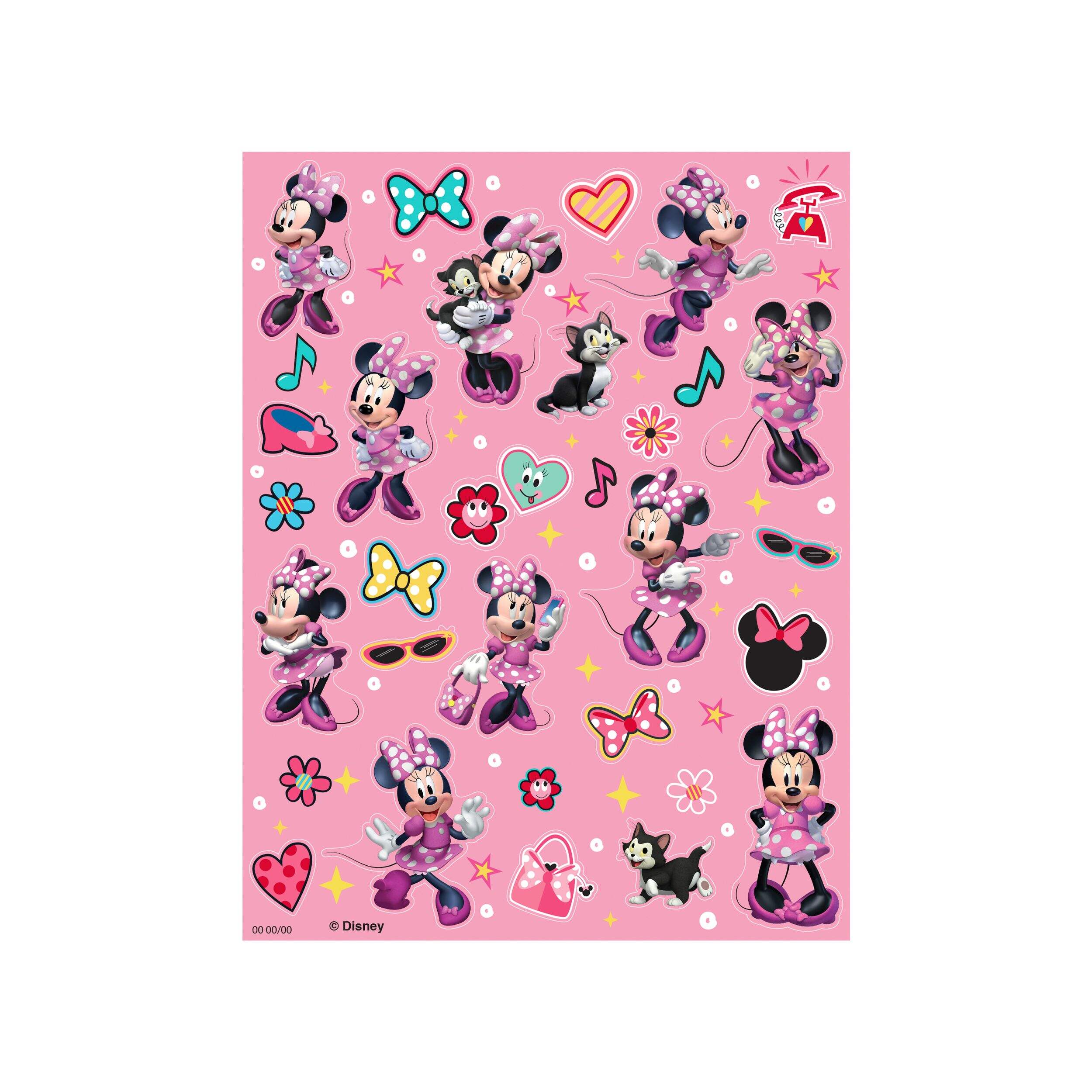 Minnie Mouse Sticker Variety Pack, Multi-Coloured, 4 Sheets, 100-pk, for Arts & Crafts/Birthday Favour Front_Flat