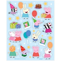 Peppa Pig Sticker Variety Pack, Multi-Coloured, 4 Sheets, 88-pk, for Arts & Crafts/Birthday Favour Front_Flat