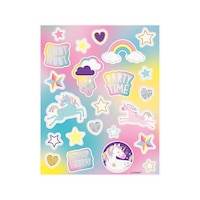 Unicorn Sticker Variety Pack, Multi-Coloured, 4 Sheets, 92-pk, for Arts & Crafts/Birthday Favour Front_Flat