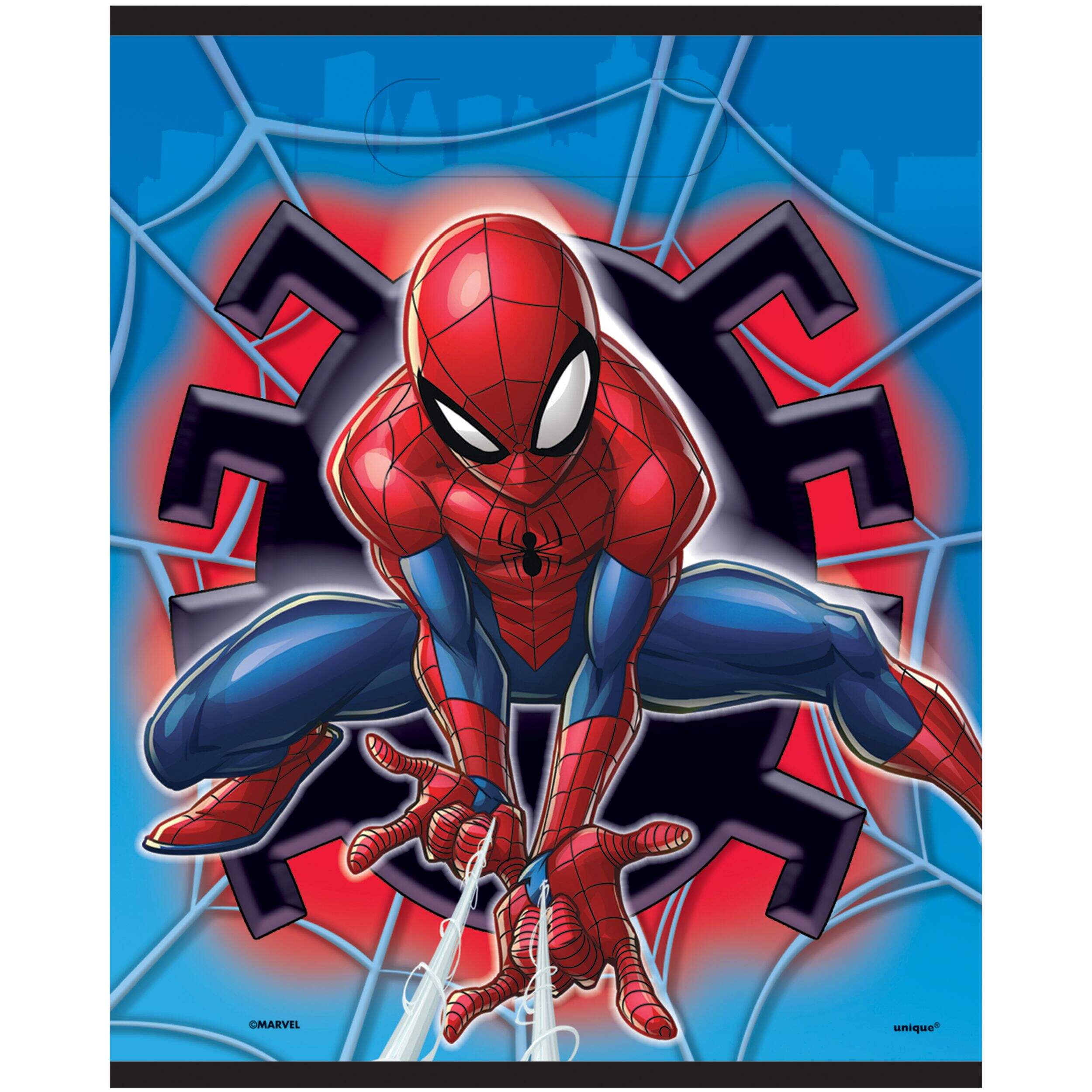 Spiderman Loot/Party Treat Bags, Multi-Coloured, 9-in, 8-pk, for Birthday Party Front_Flat