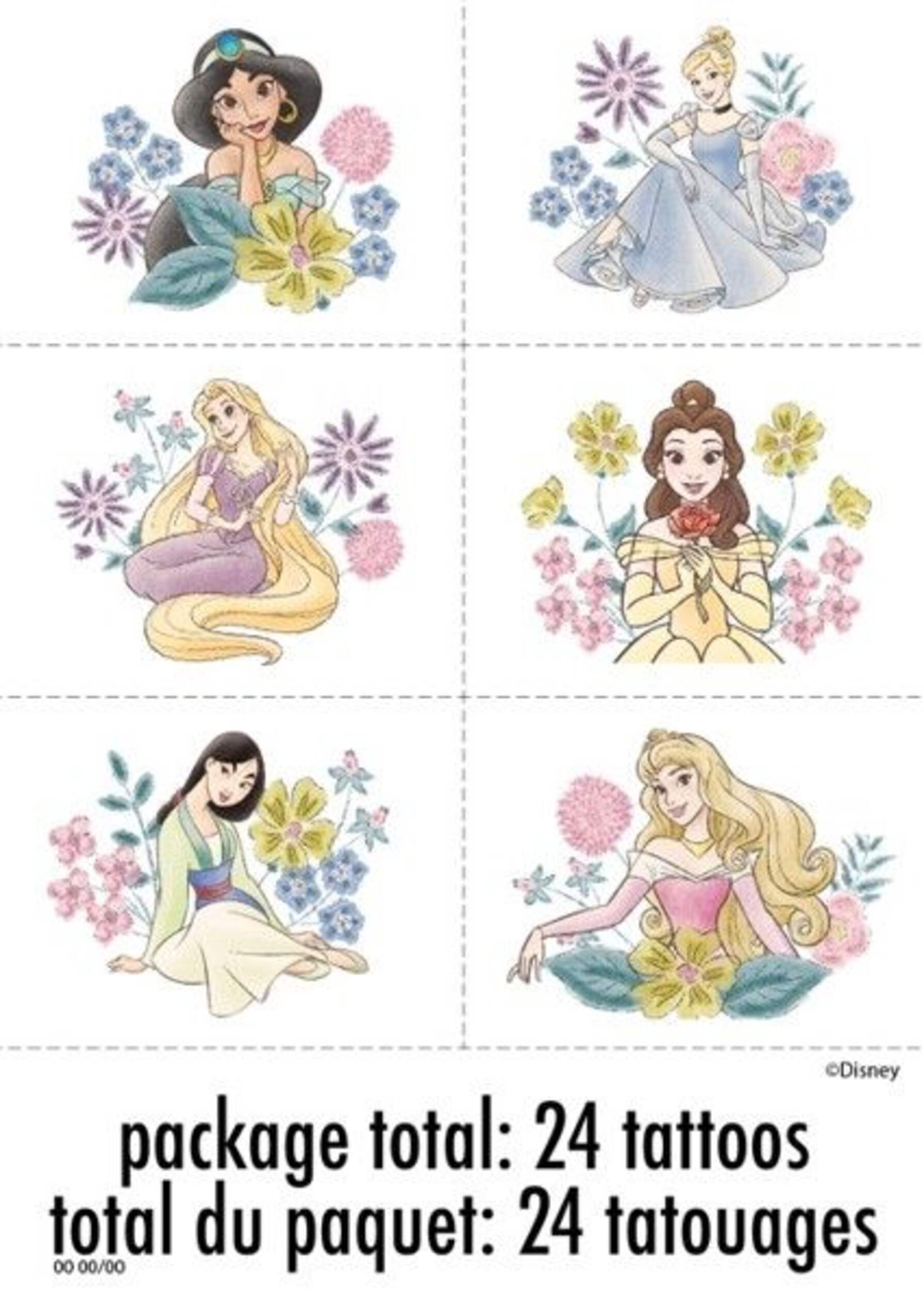Disney Princess Licensed Temporary Tattoo Sheets, 4-pc Front_Flat