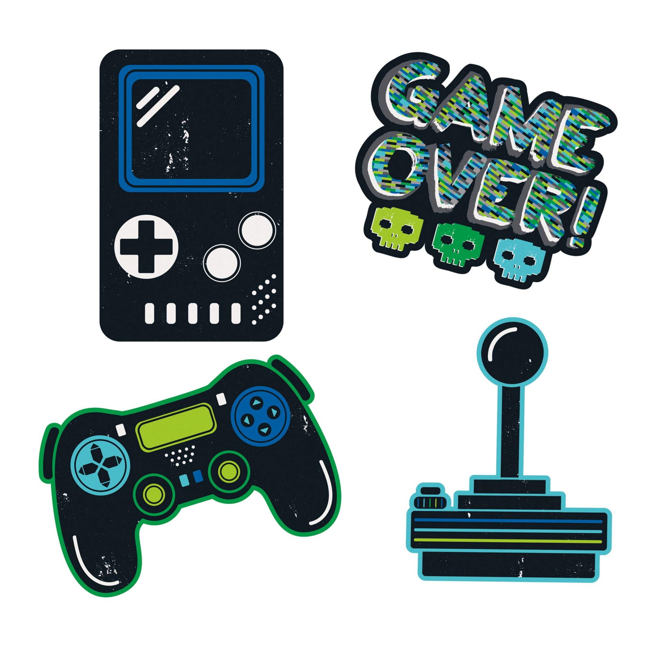 Gamer Birthday Peel and Stick Gaming Wall Decals, 4-pc Front_Flat