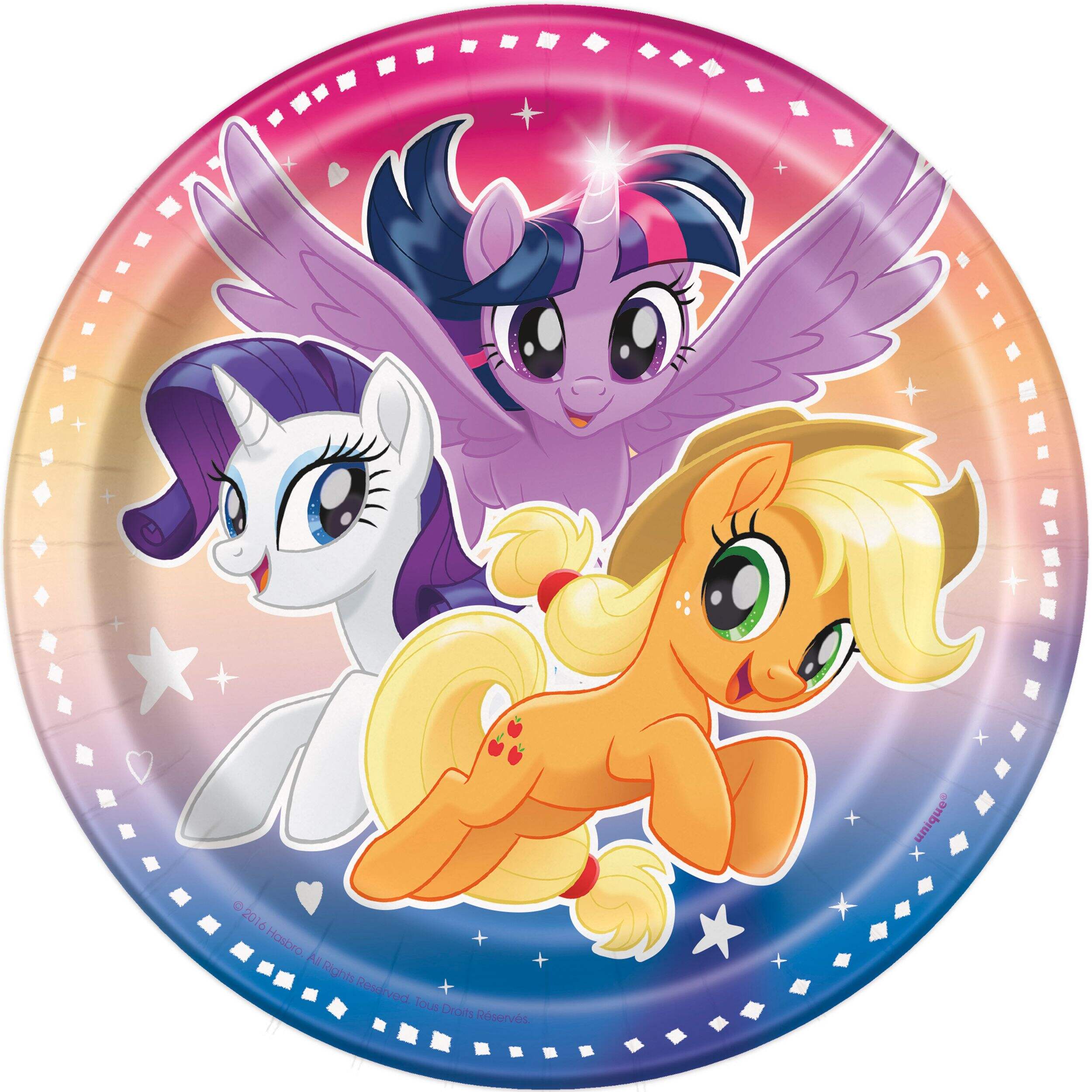 My Little Pony 9-in Disposable Paper Dessert Plates, 8-pk Overhead_Flat