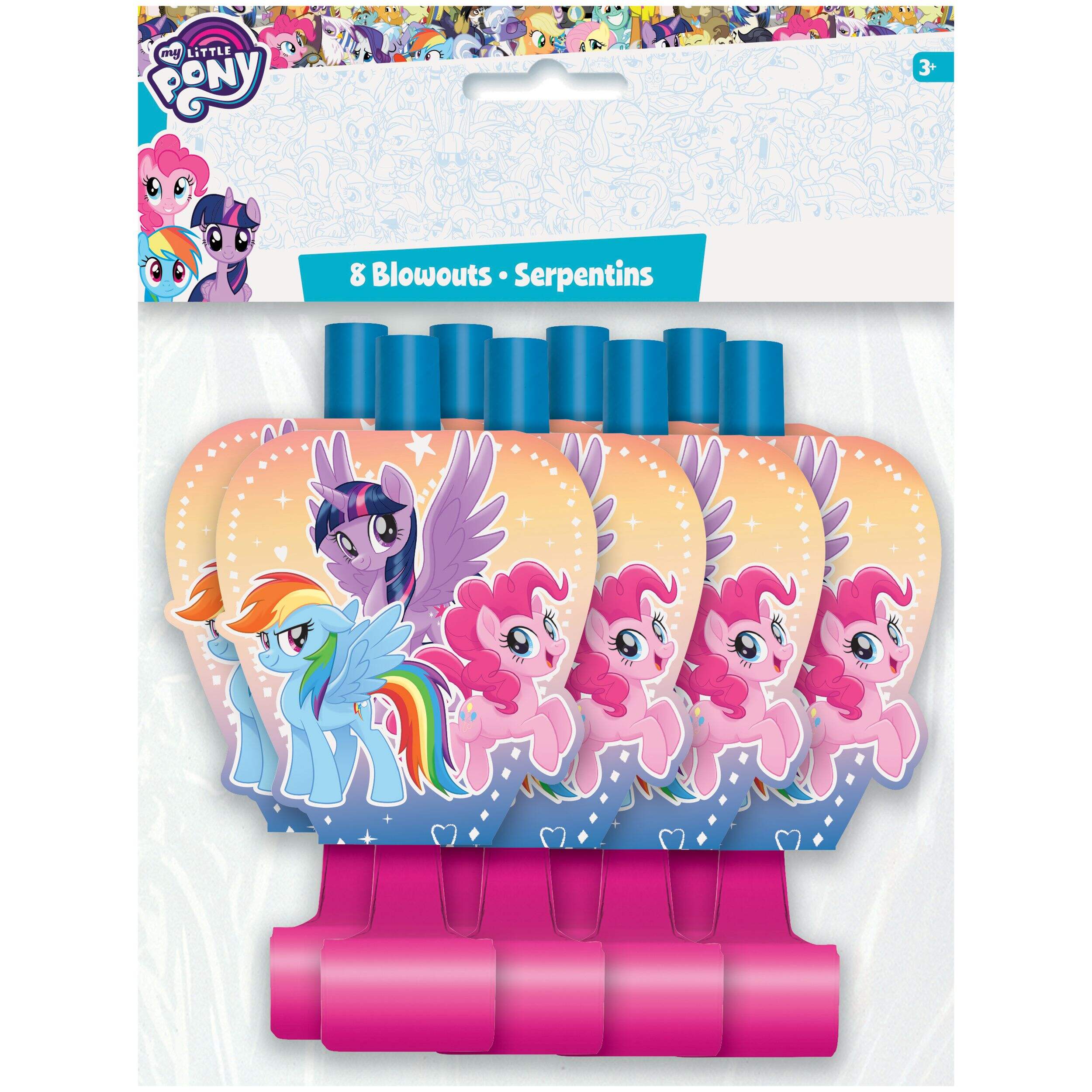 My Little Pony Party Blowouts with Character Decals, 8-pk Front_Flat