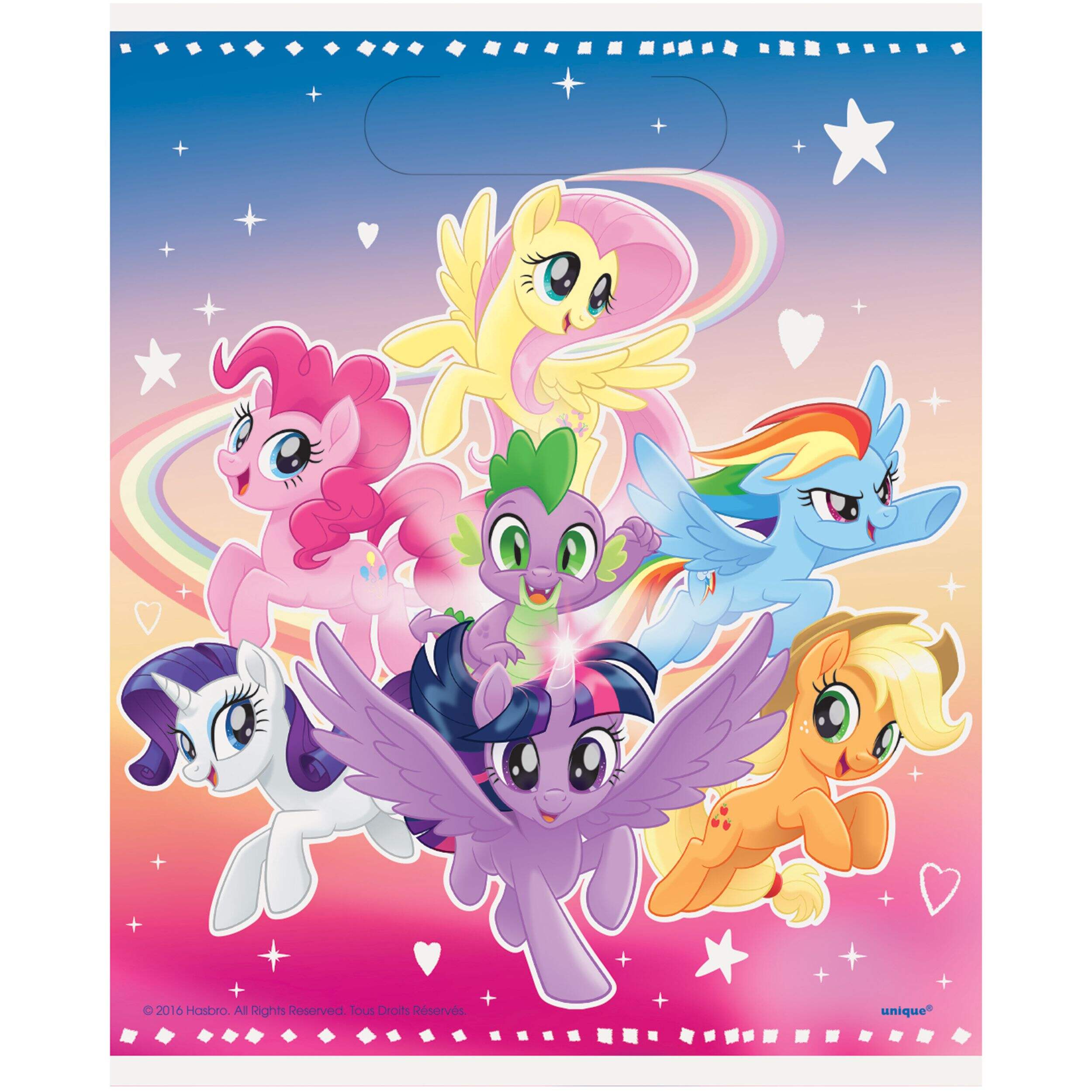 My Little Pony Disposable Plastic Favour/Loot Bags, 8-pk Front_Flat