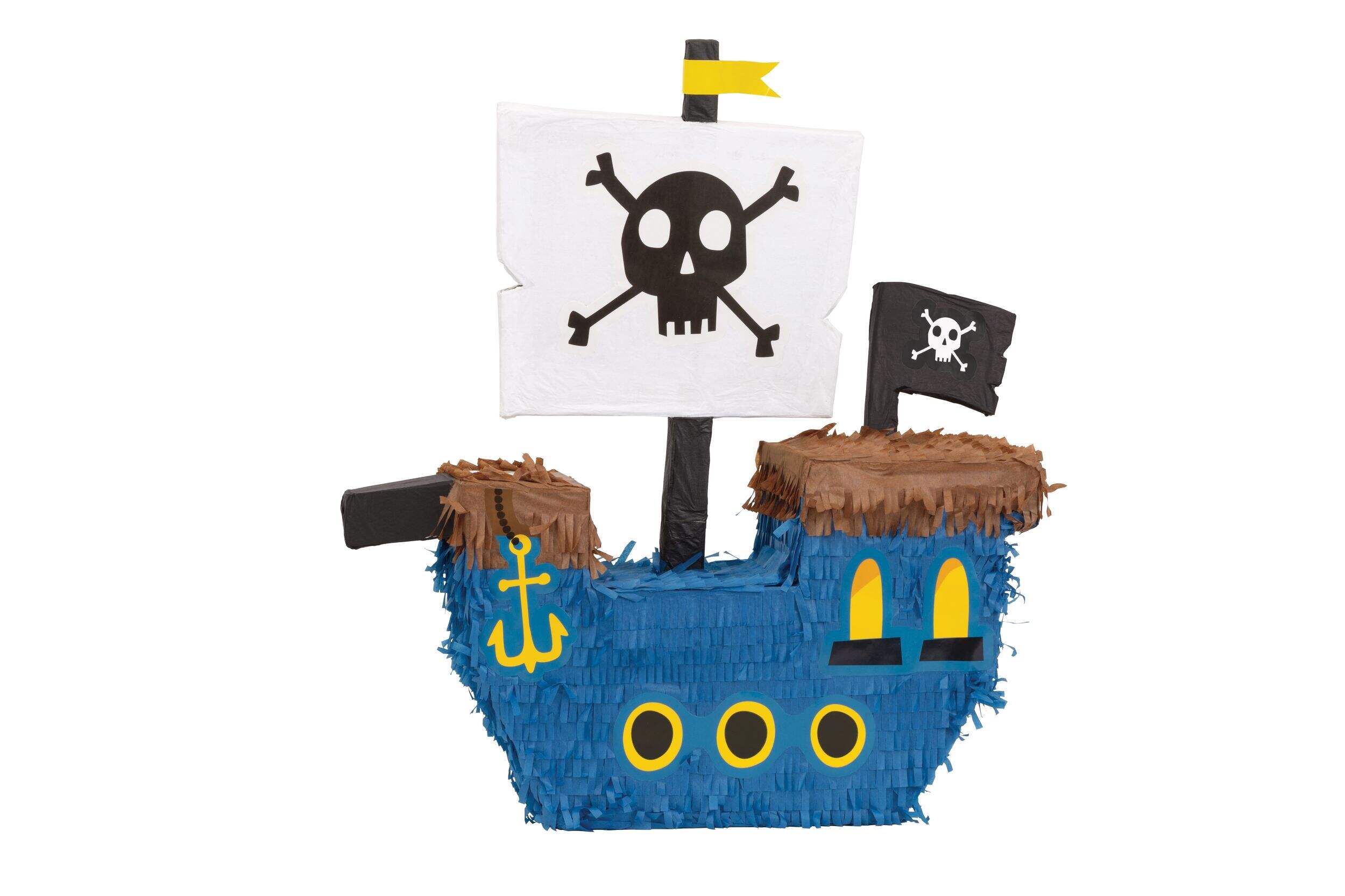 Décoration à ficelle suspendue bateau de pirates 3D, multicolore, peut contenir 2 lb de garniture à pinata, pour fêtes d'anniversaire Front_Angled_Left