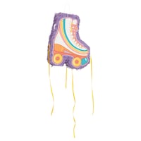 Roller Skate Pop-Out Pinata Hanging Pull String Decoration, Multi-Coloured, Holds 2-lb of Pinata Filler, for Birthday Parties Front_Angled_Right