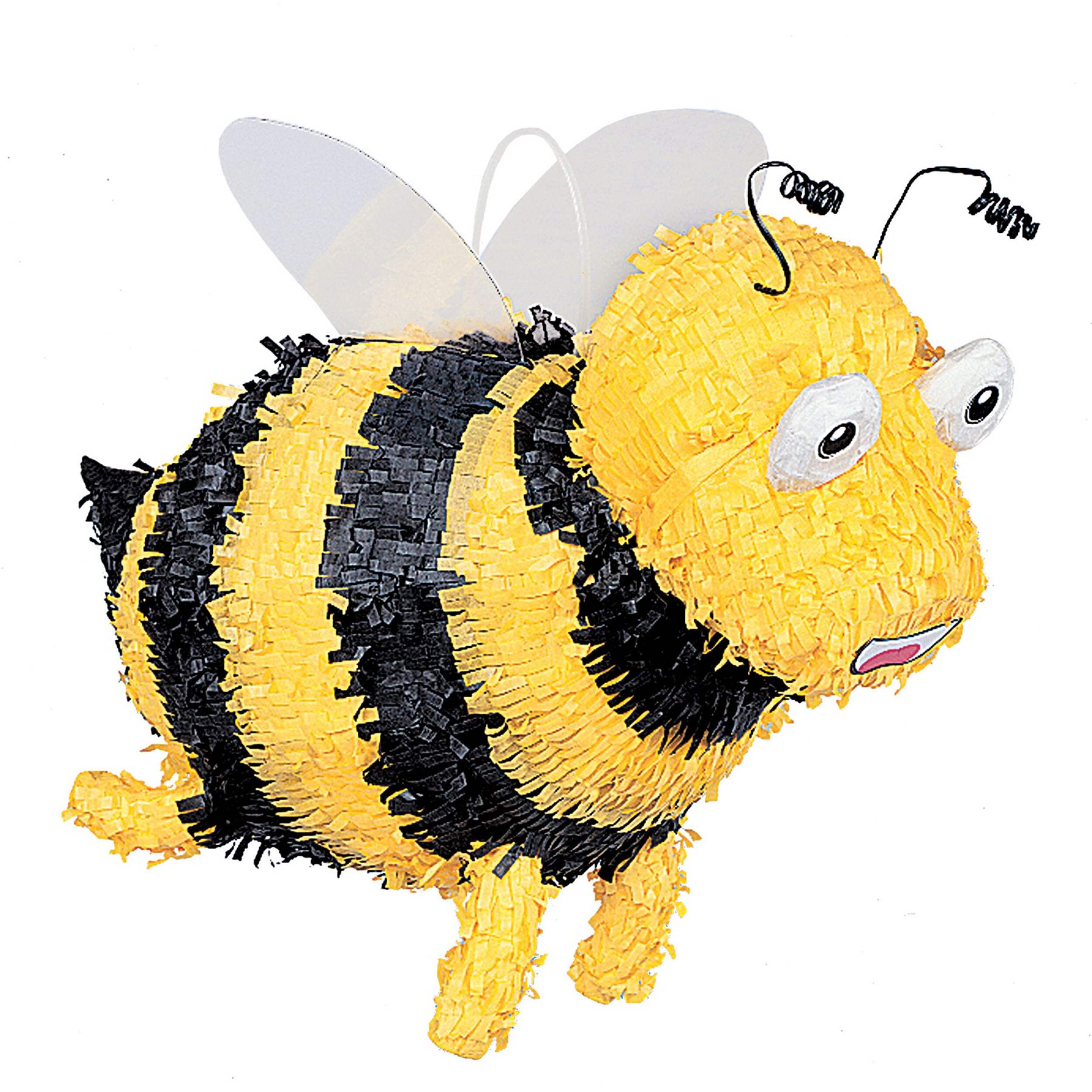 Bumblebee 3D Pinata Hanging Pull String Decoration, Multi-Coloured, Holds 2-lb of Pinata Filler, for Birthday Parties Front_Angled_Right