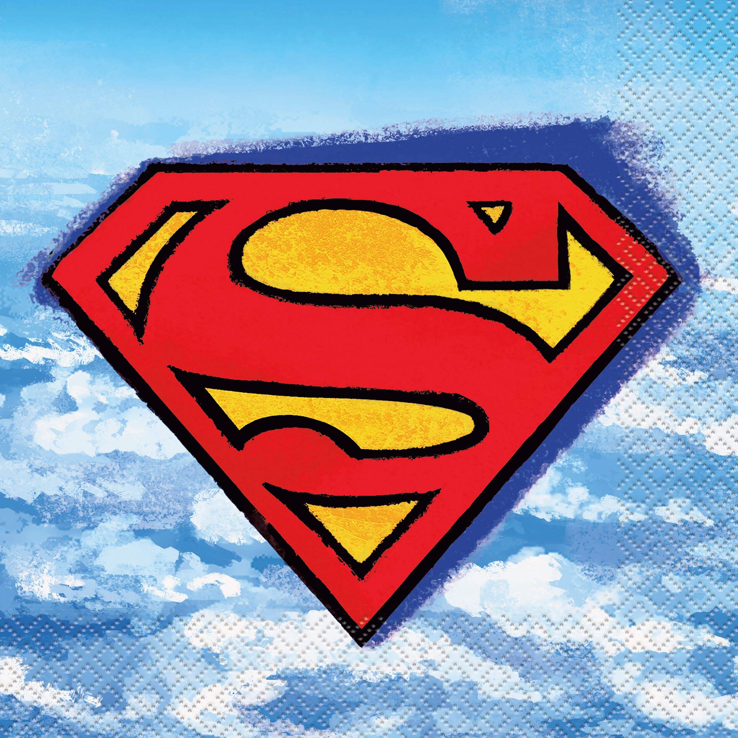 Serviettes de table en papier Superman Overhead_Flat