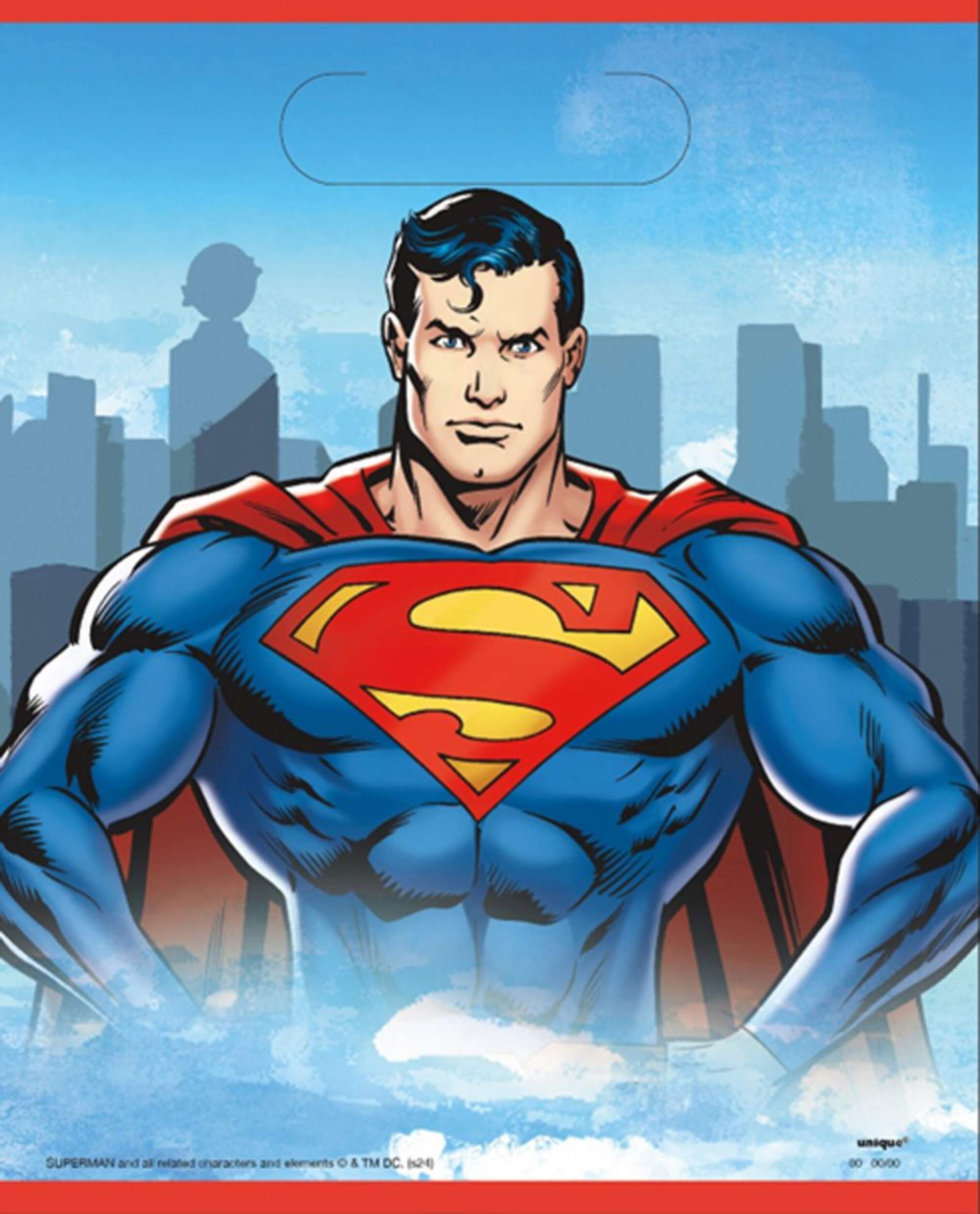 Sacs à surprises en plastique Superman, paq. 8 Front_Flat