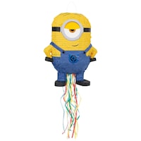 Despicable Me 3D Pinata Hanging Pull String Decoration, Multi-Coloured, Holds 2-lb of Pinata Filler, for Birthday Parties Front_Angled_Right