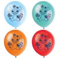 Ballon en latex rond Disney Stitch, multicolore, 12 po, paq. 8, pour fête d'anniversaire
