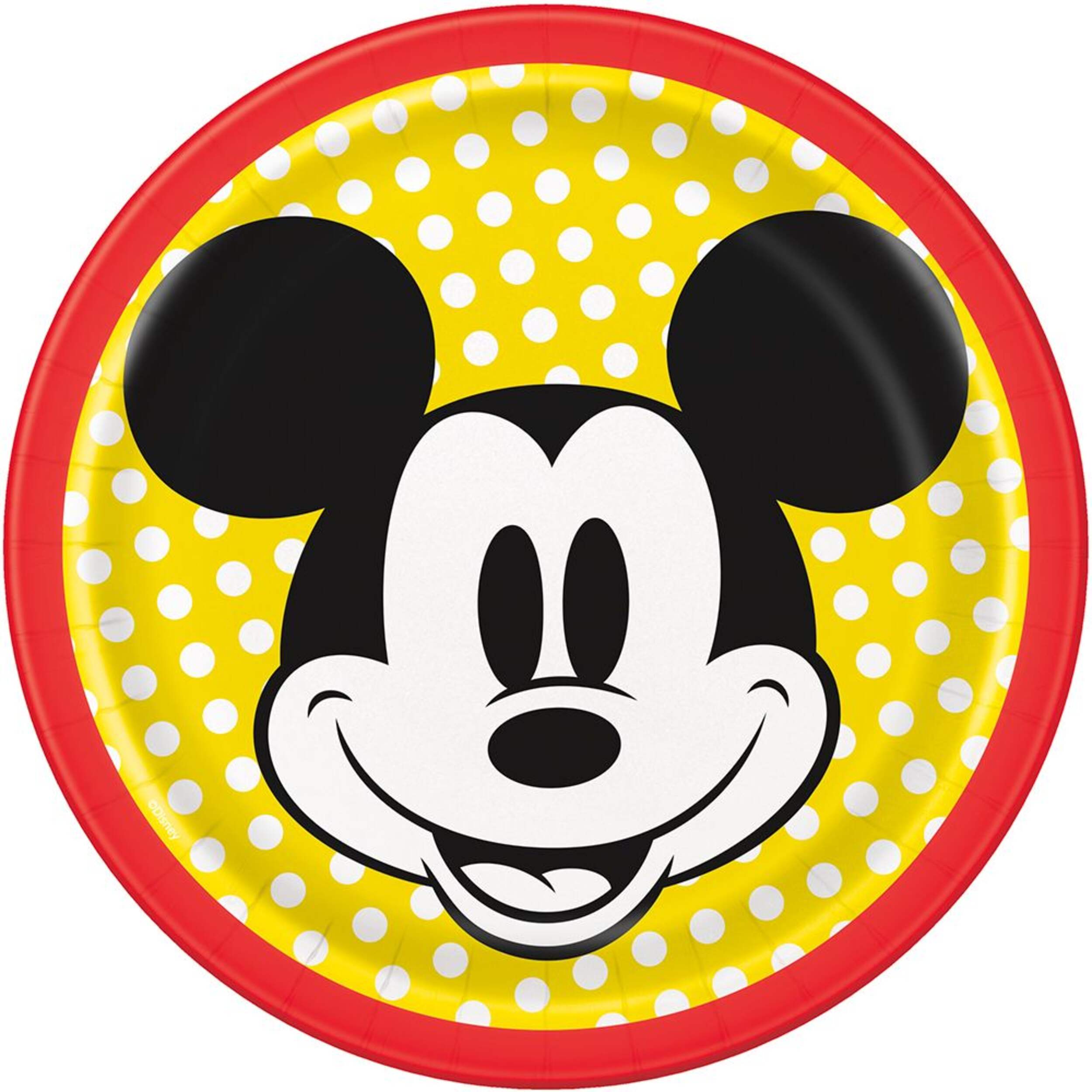 Mickey Mouse Disposable Dessert Plates, 7-in, 8-pk Overhead_Flat