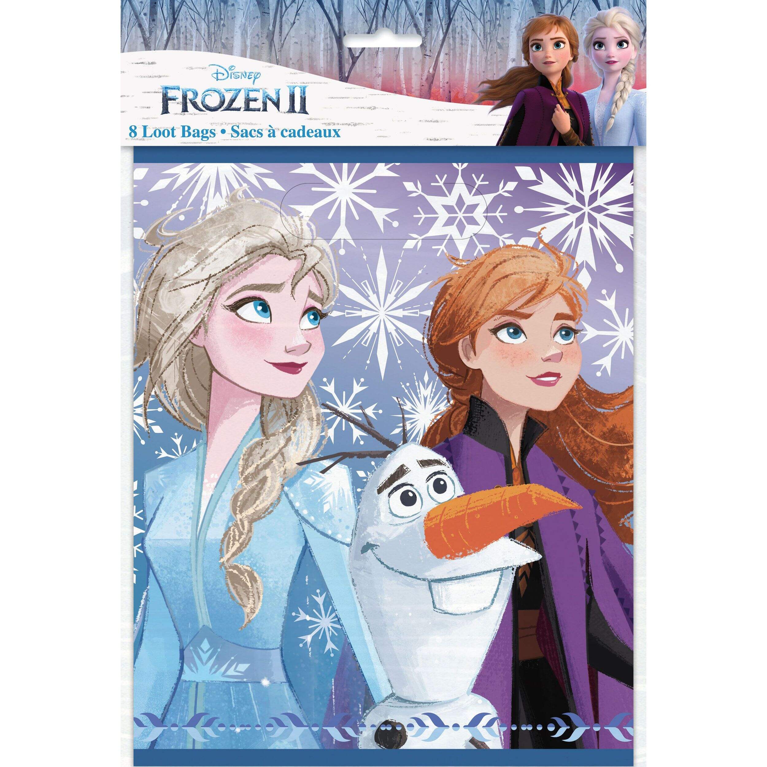Frozen Plastic Loot Bags for Birthday Parties, 8-pk Front_Flat